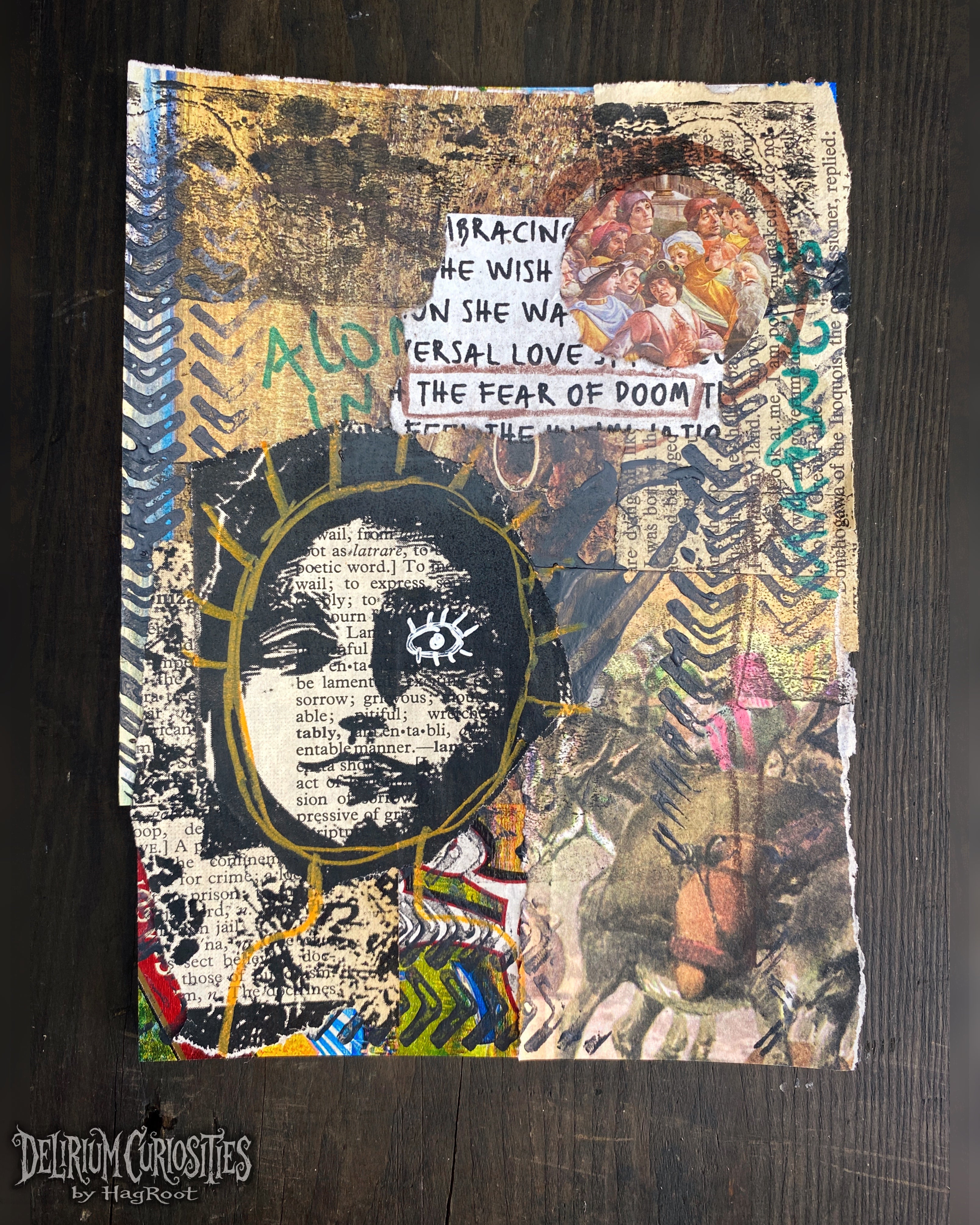Fear of Doom - Original Mixed Media Collage