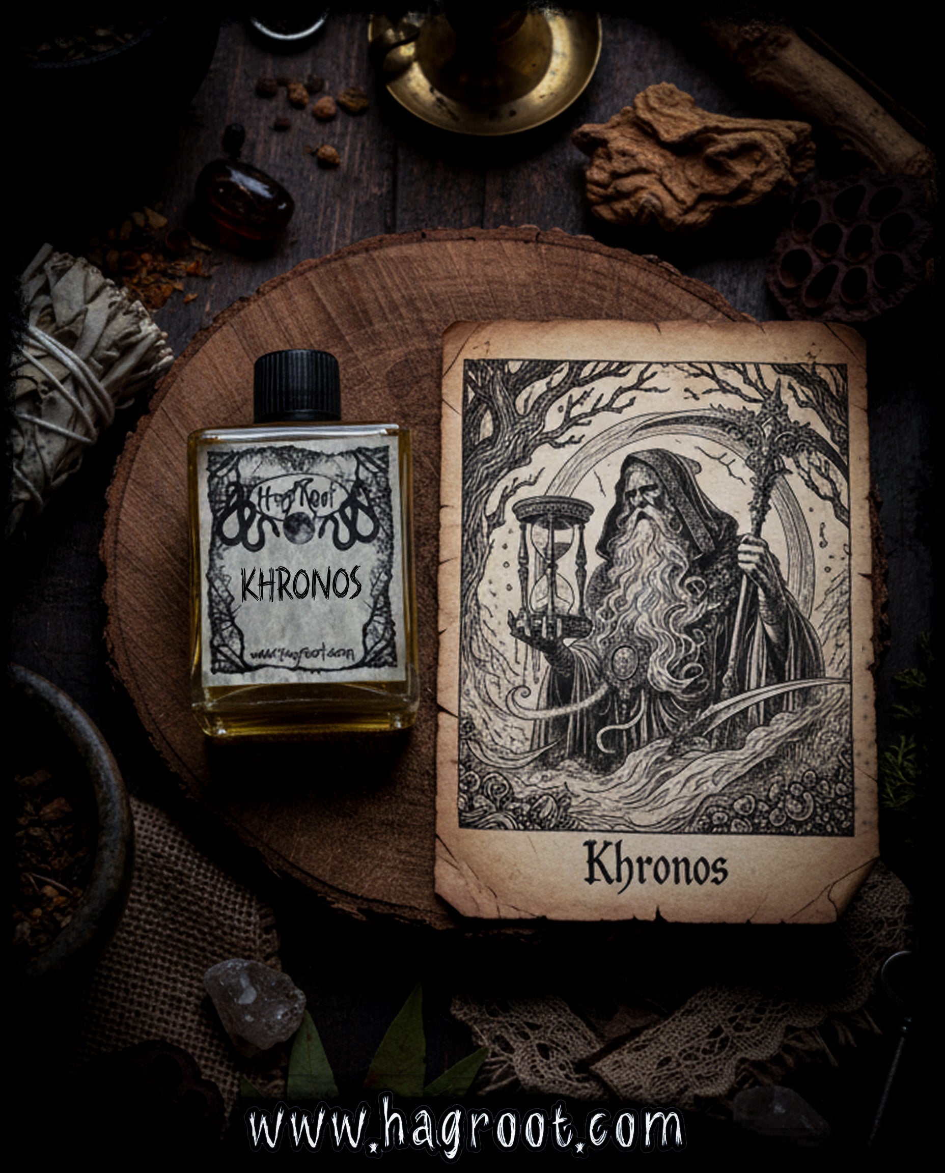 KHRONOS-(Oakmoss, Sage, Oud Wood, Cypress, Patchouli, Sacred Resins)-Perfume, Cologne, Anointing, Ritual Oil