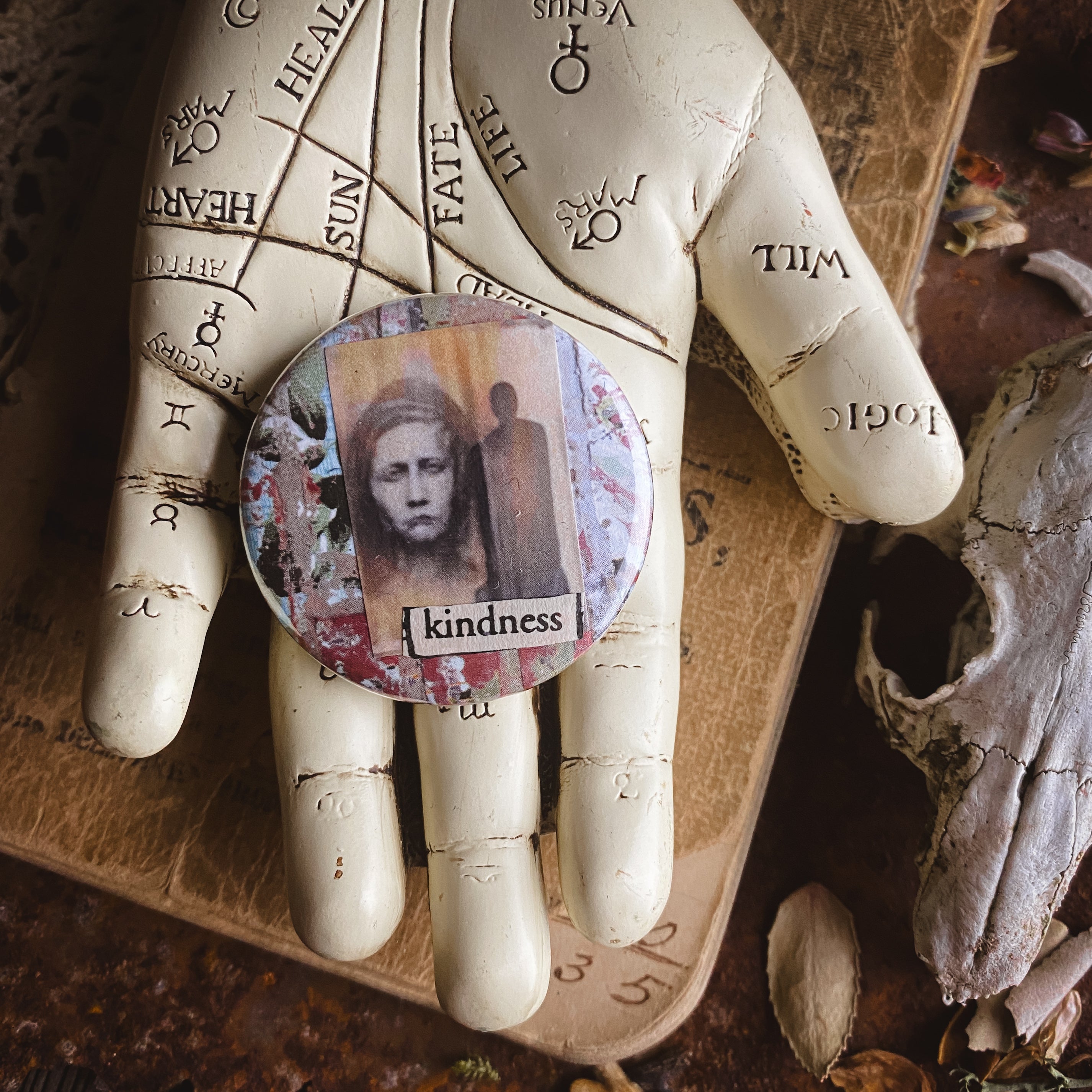 Kindness - Hand Pressed Button/Pin - 1.5"