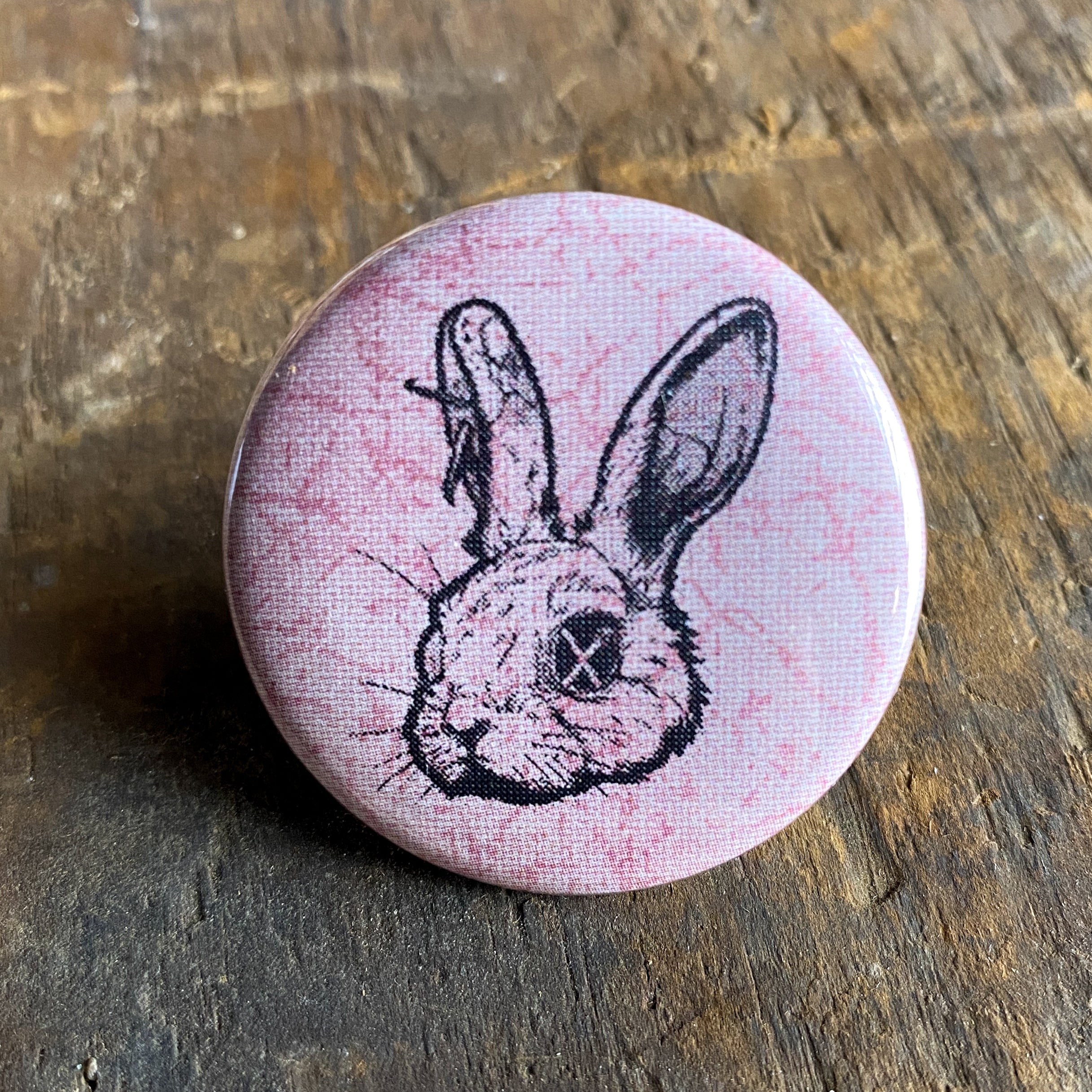 Punk Bunny - Hand Pressed Button/Pin - 1.5"