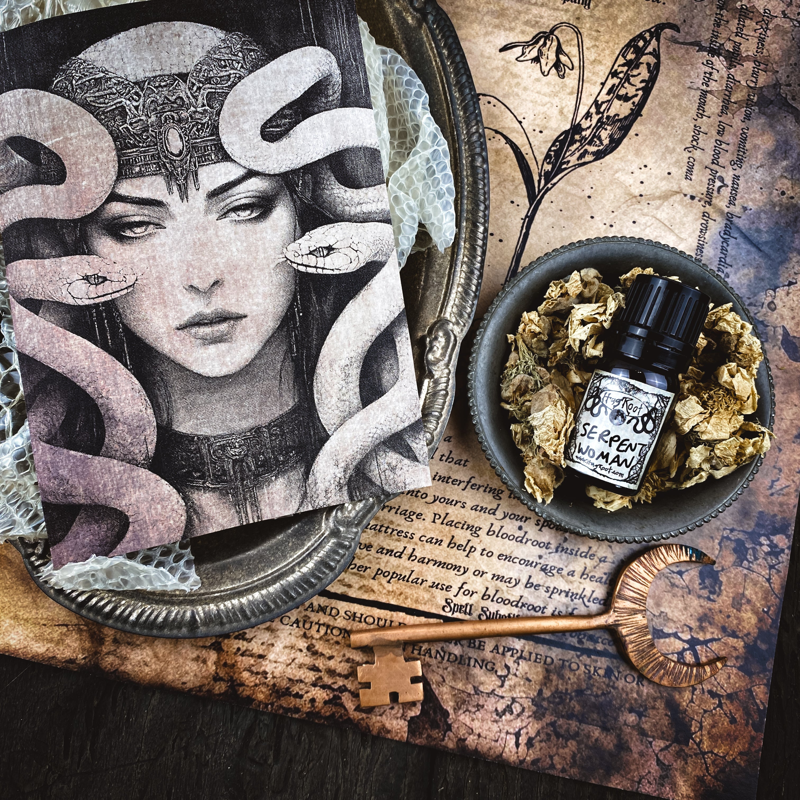 SERPENT WOMAN-(Amber, Birch, Cacao, Fir, Clove, Patchouli, Sugar Cane)-Perfume, Cologne, Anointing, Ritual Oil