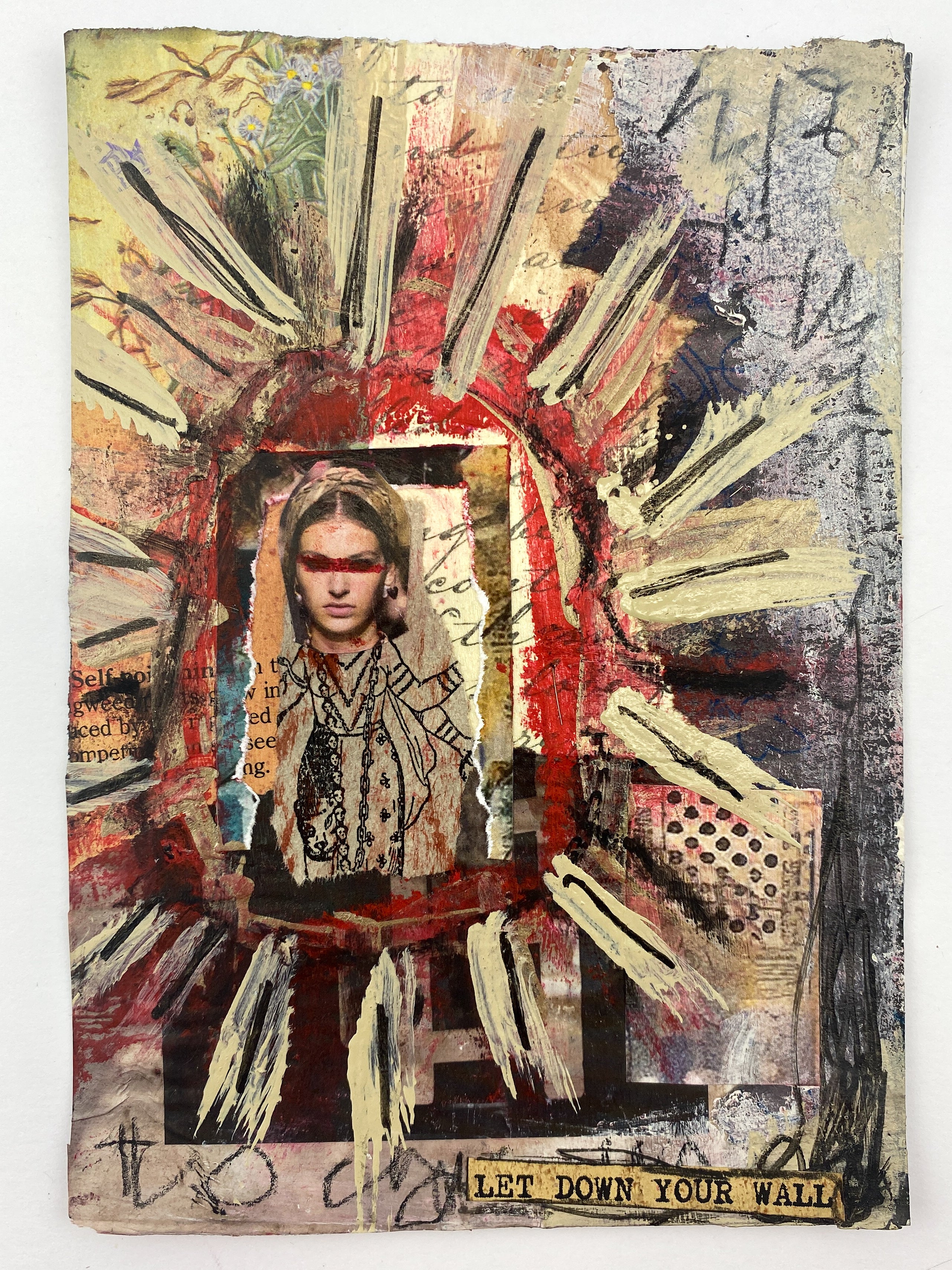 Let Down Your Wall - Original Mixed Media Collage