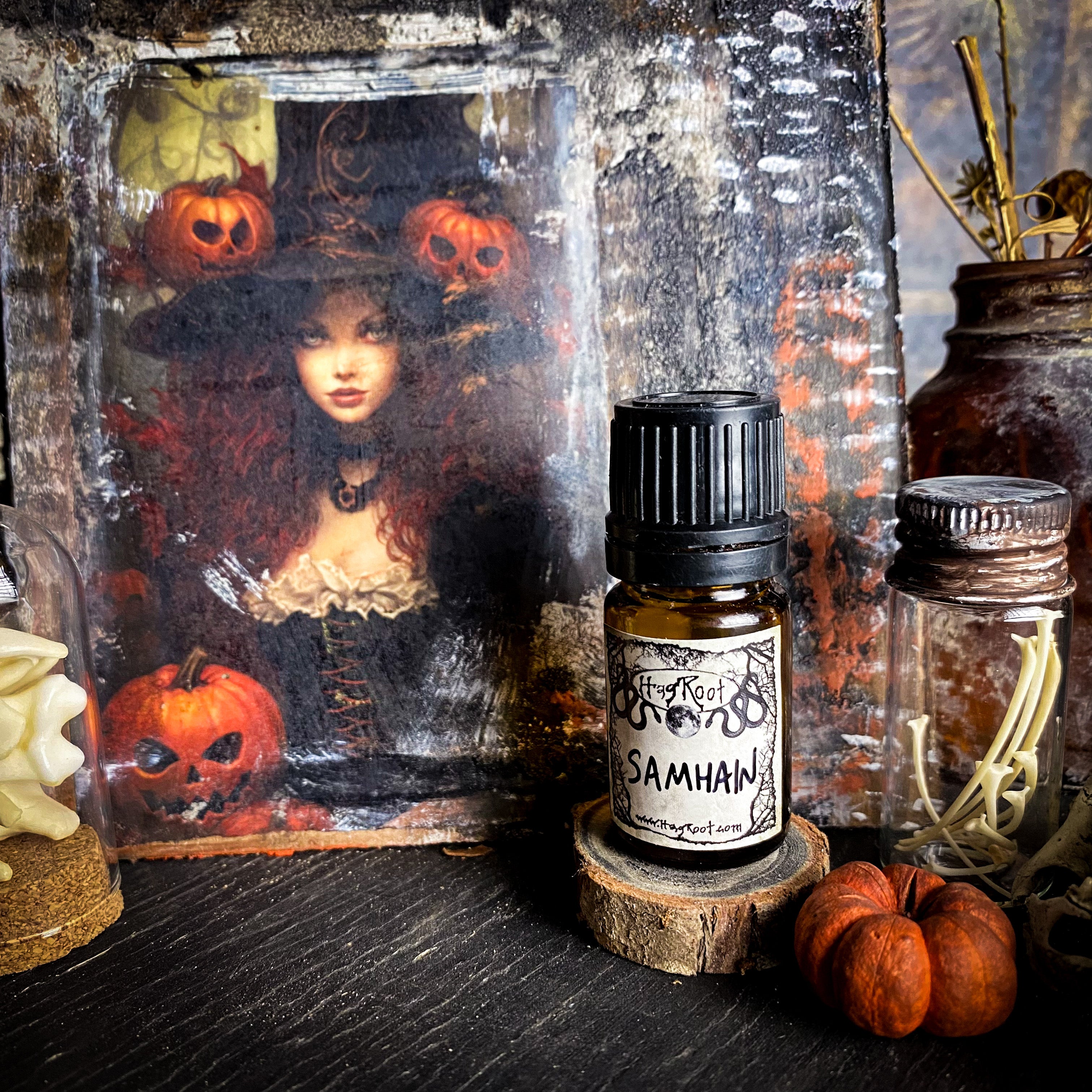 SAMHAIN-(Pumpkin, Smoked Woods, Spun Sugar, Dark Cocoa, Fallen Leaves, Leather Bound Books)-Perfume, Cologne, Anointing, Ritual Oil