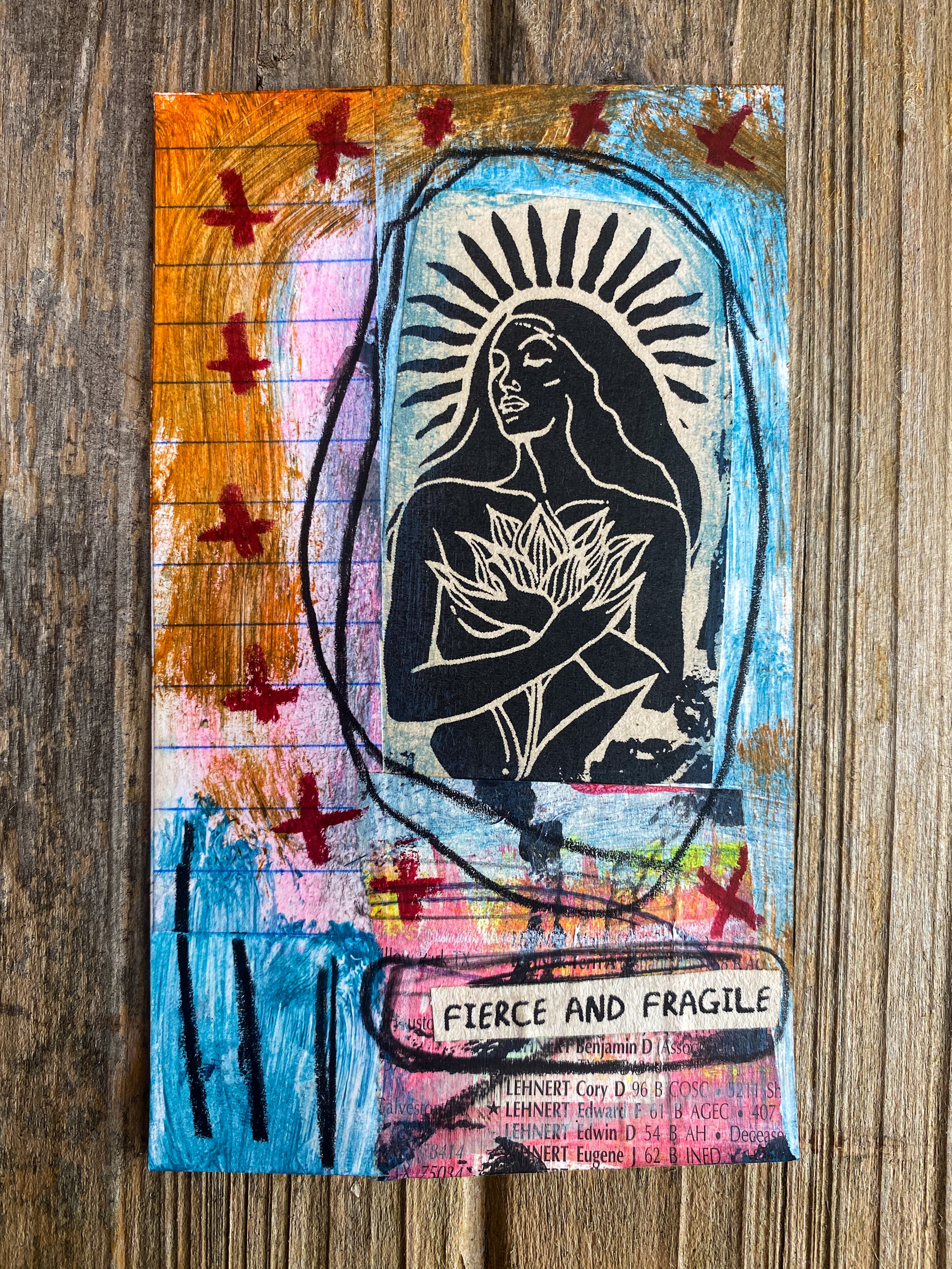Fierce and Fragile - Original Mixed Media Collage