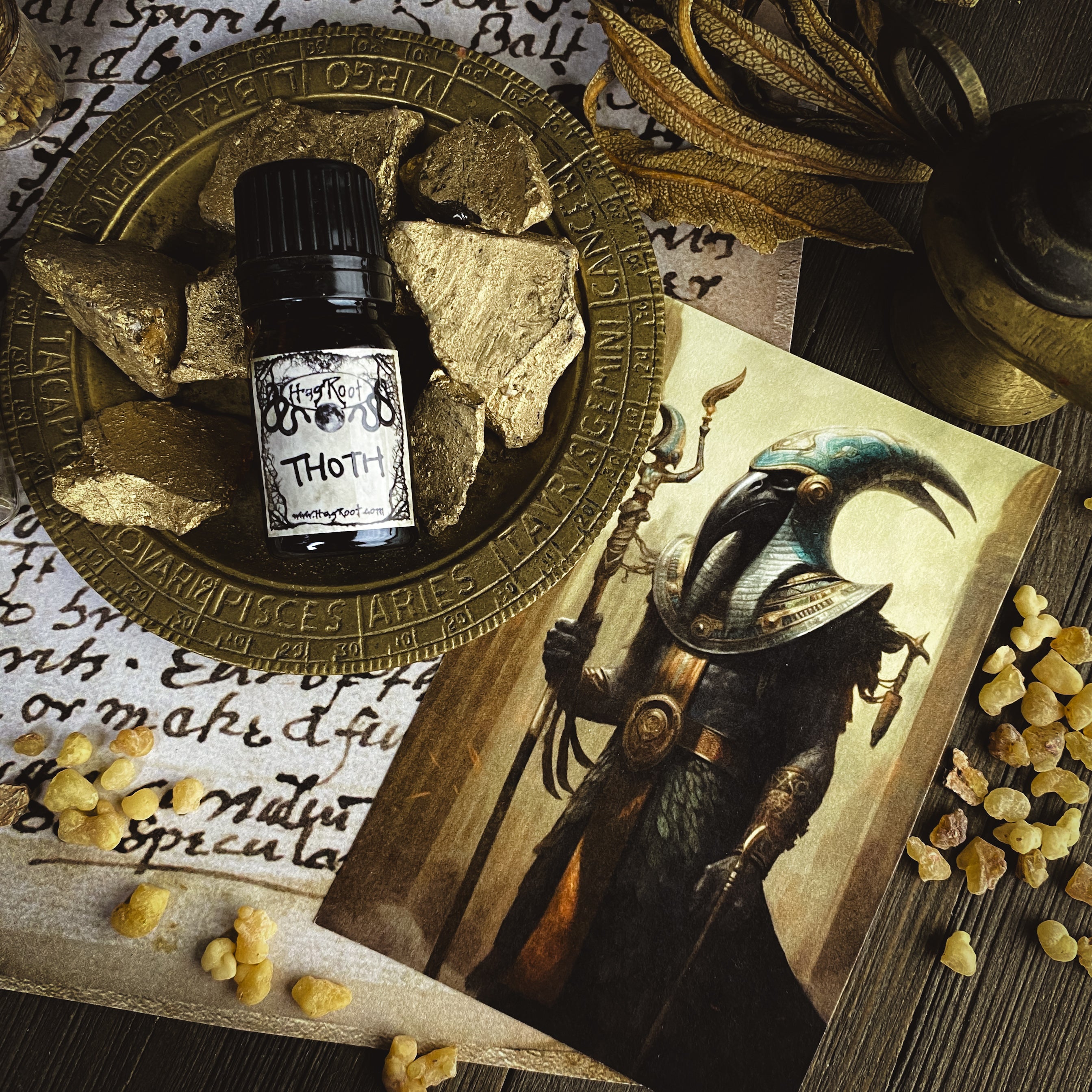 THOTH-(Lemongrass, Cedar, Oakmoss, Leather, Saffron, Labdanum, Frankincense)