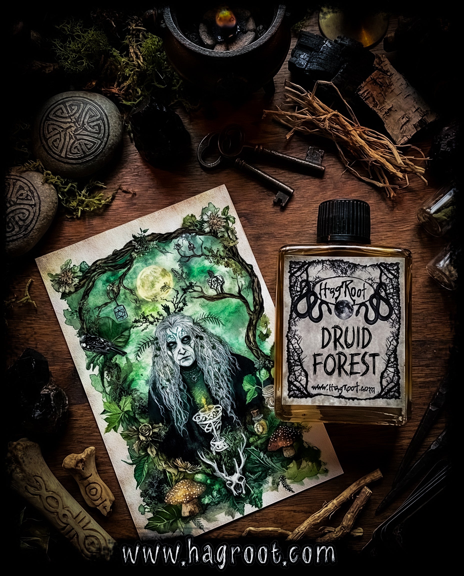DRUID FOREST-(Pine, Vetiver, Tonka Bean, Patchouli, Myrrh, Cedar, Birch Tar, Oakmoss)-Perfume, Cologne, Anointing, Ritual Oil