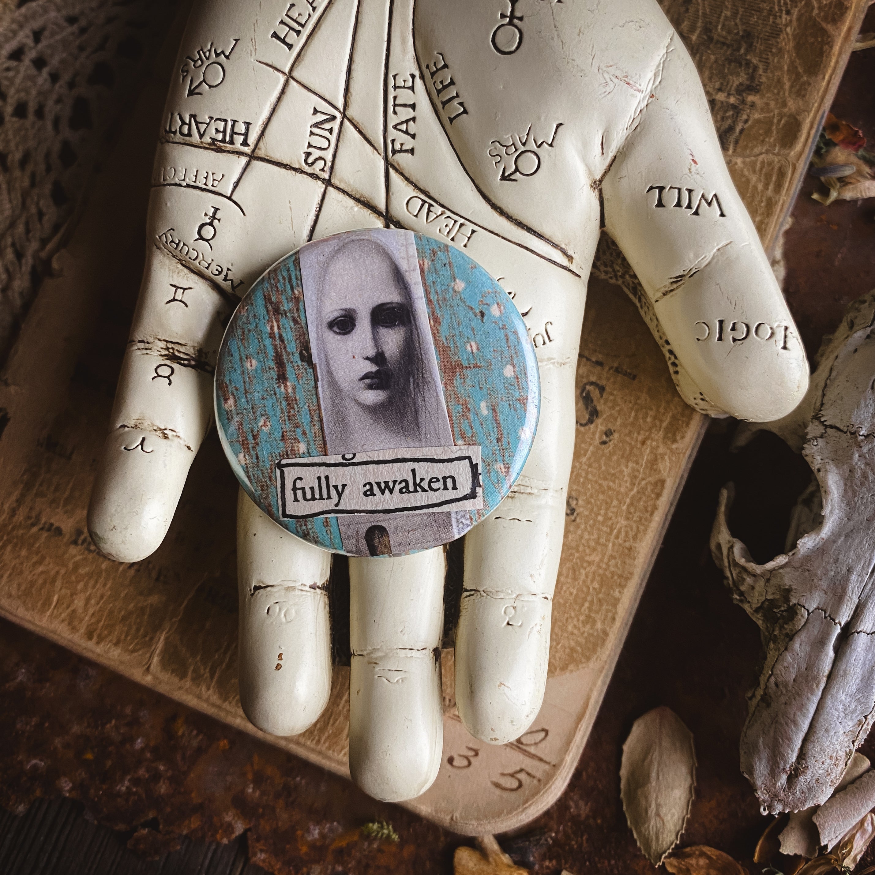 Fully Awaken - Hand Pressed Button/Pin - 1.5"