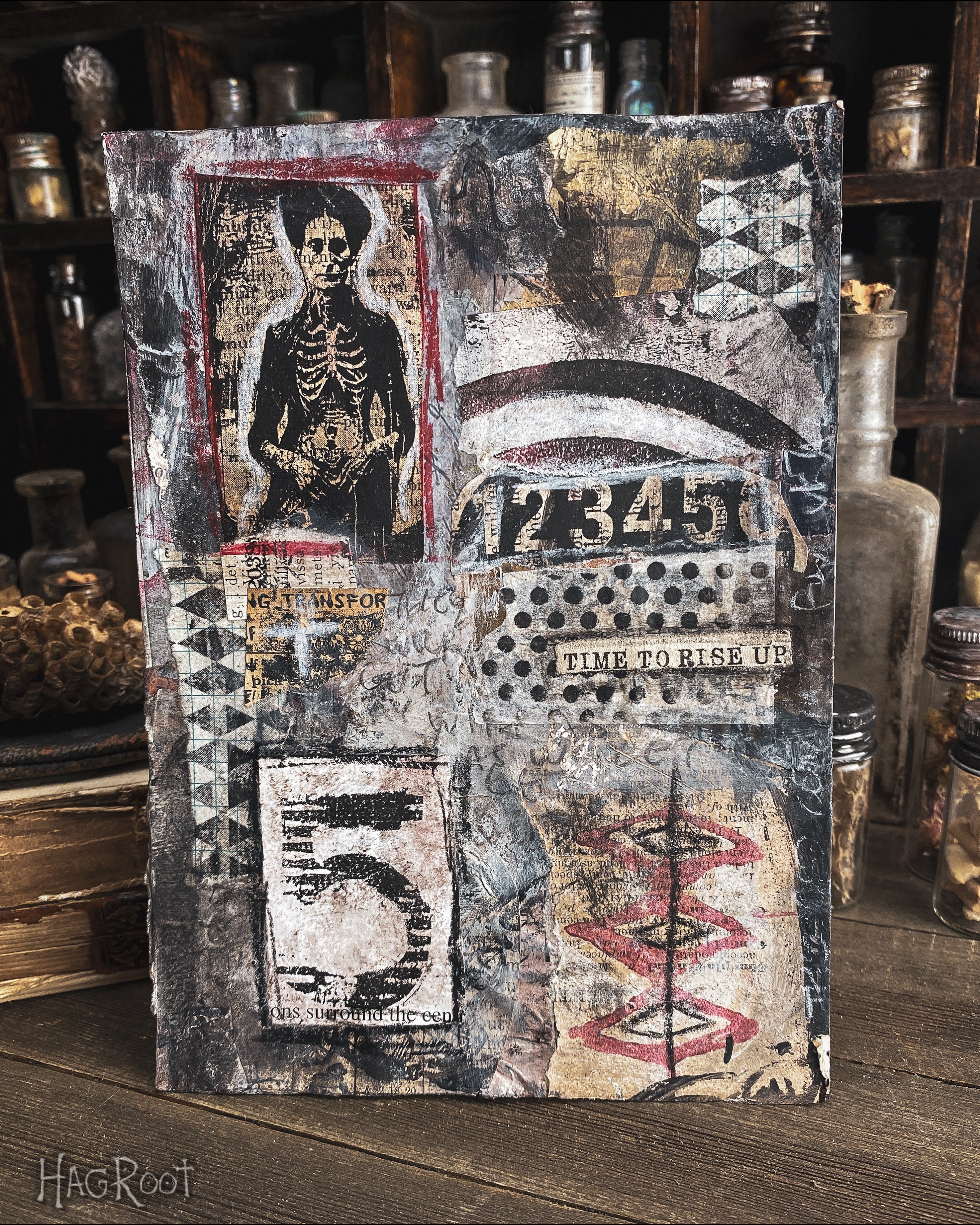 Rise Up - Original Mixed Media Collage - Altar Card