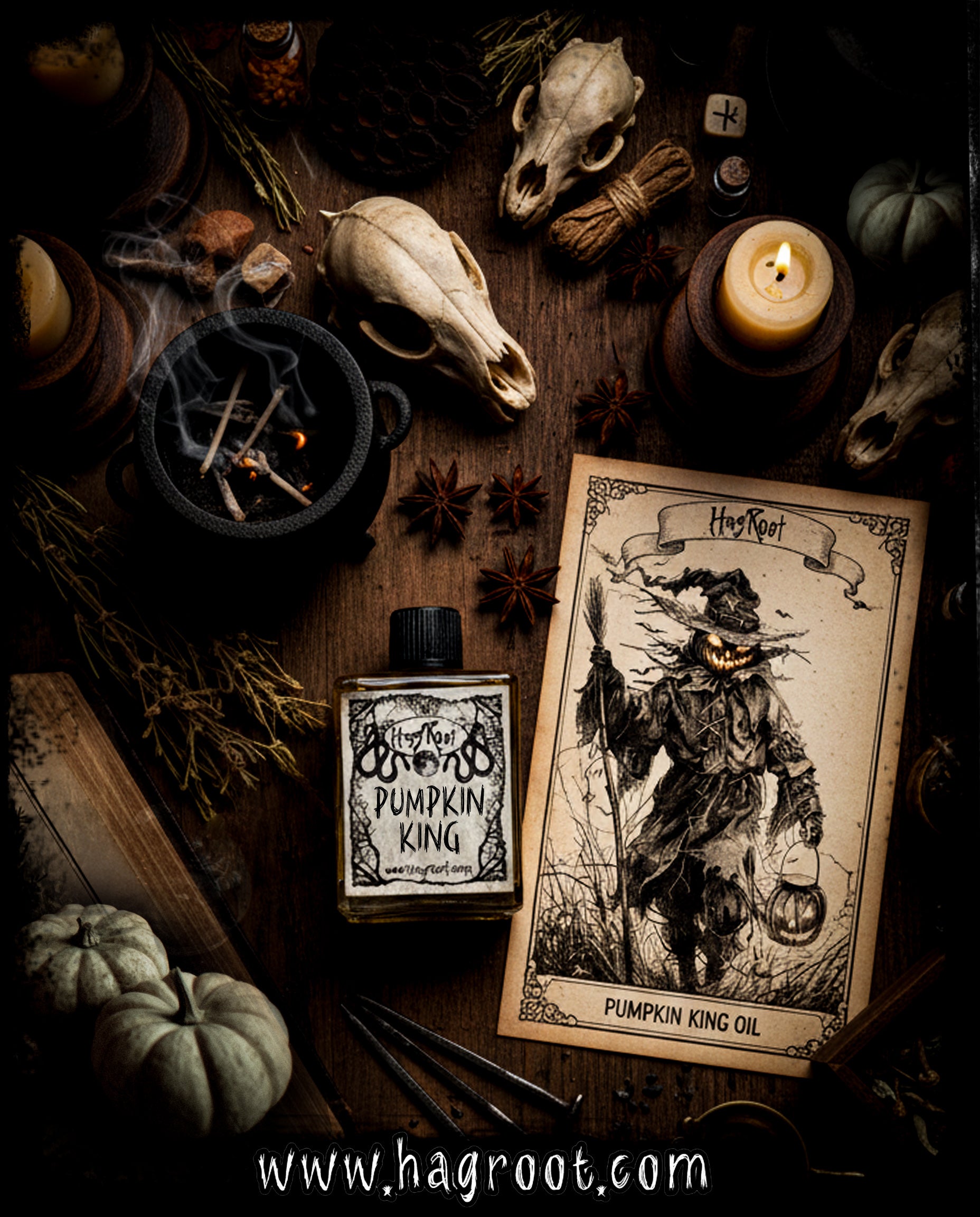 PUMPKIN KING-(Pumpkin, Oakmoss, Cedar, Tobacco, Nutmeg, Oud Wood)-Perfume, Cologne, Anointing, Ritual Oil