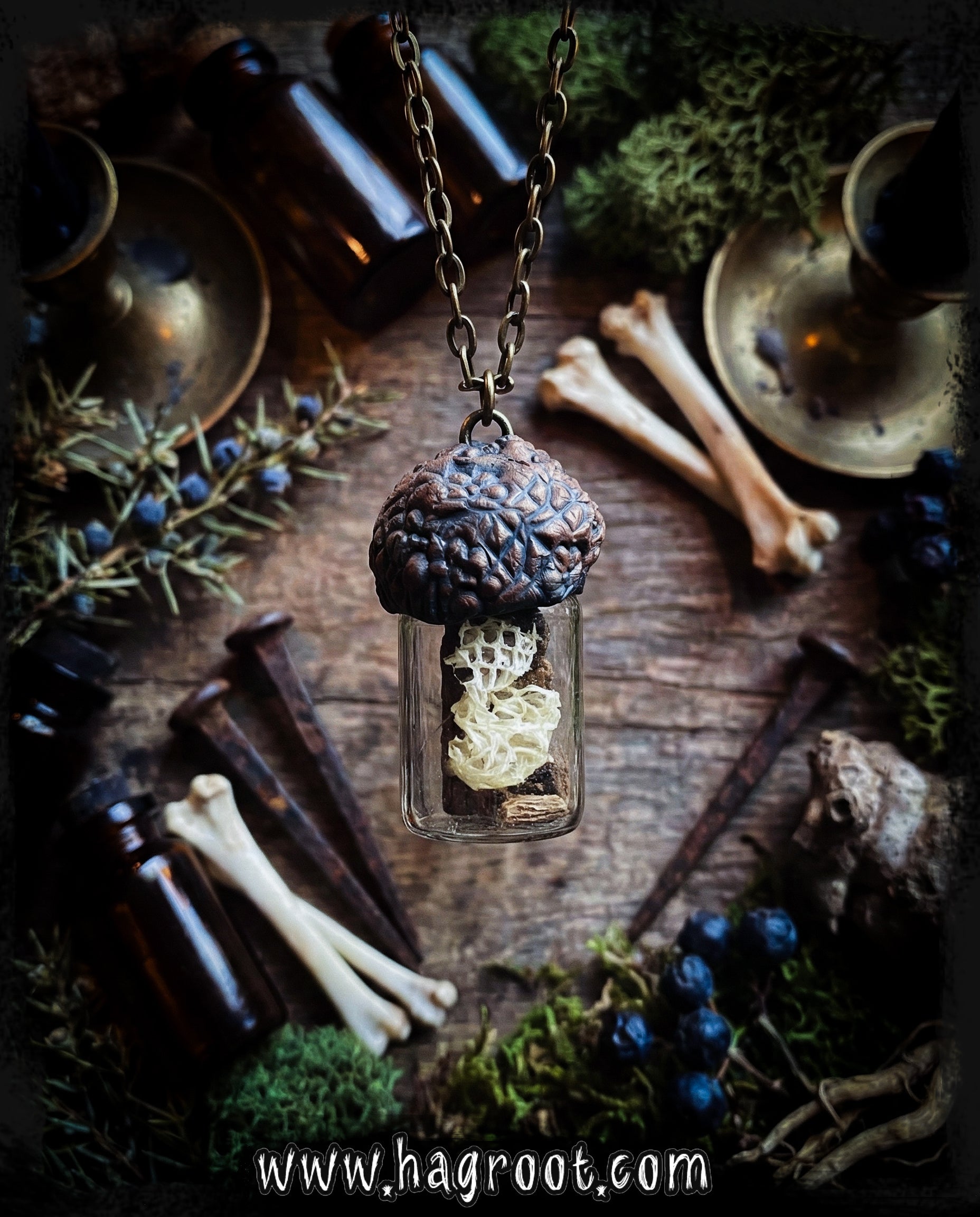 Conjure Necklace with Mandrake Root, Rose Quartz and Snake Skin for Love, Protection + Spiritual Connection