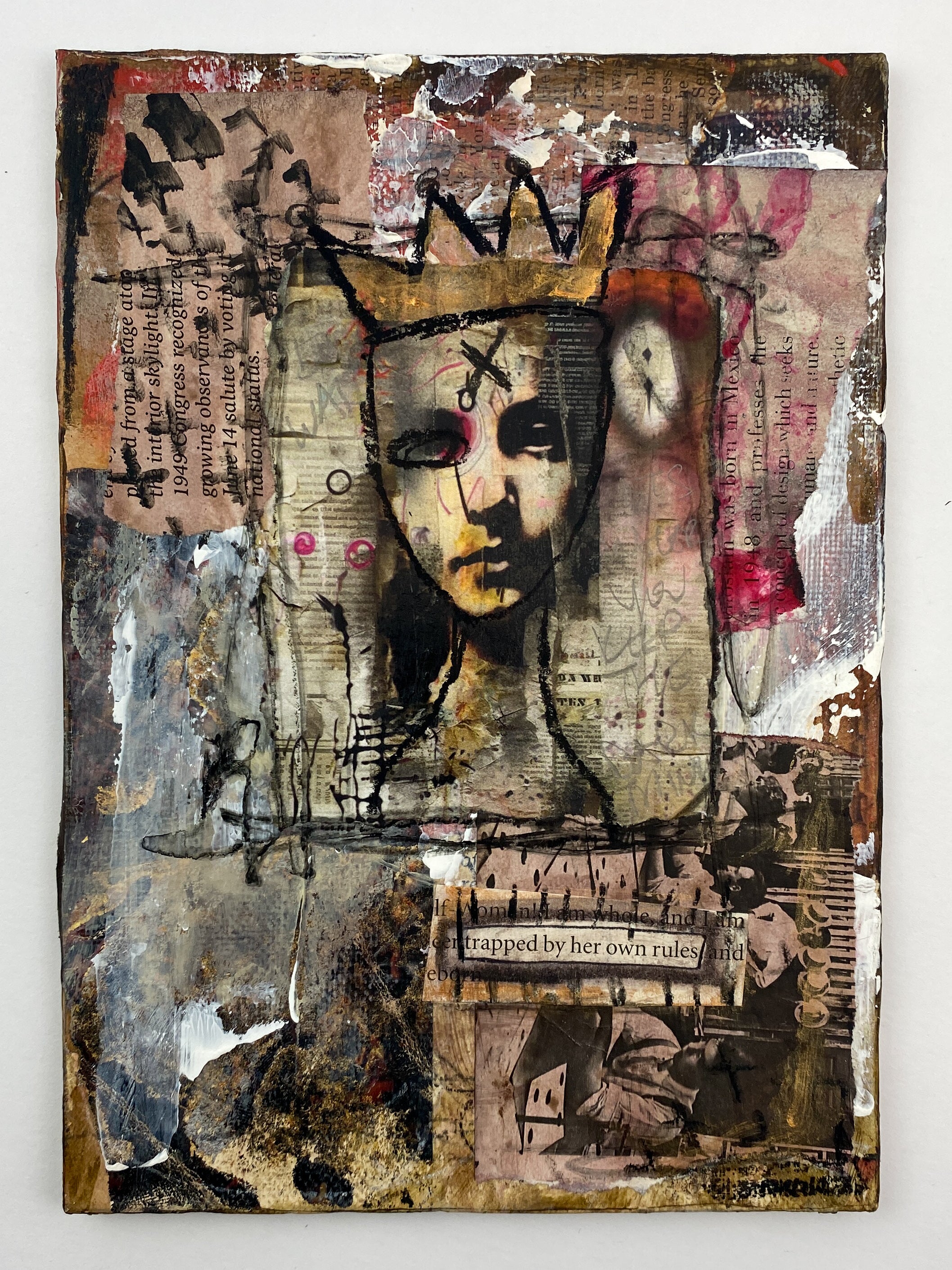 Trapped - Original Mixed Media Collage