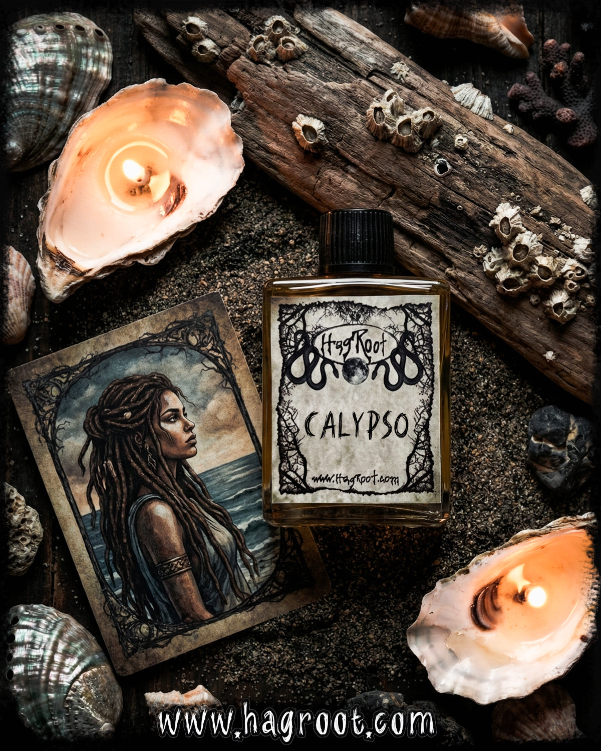 CALYPSO-(Water Lily, Sea Salt, Moss, Cedar, Exotic Spices)-Perfume, Cologne, Anointing, Ritual Oil