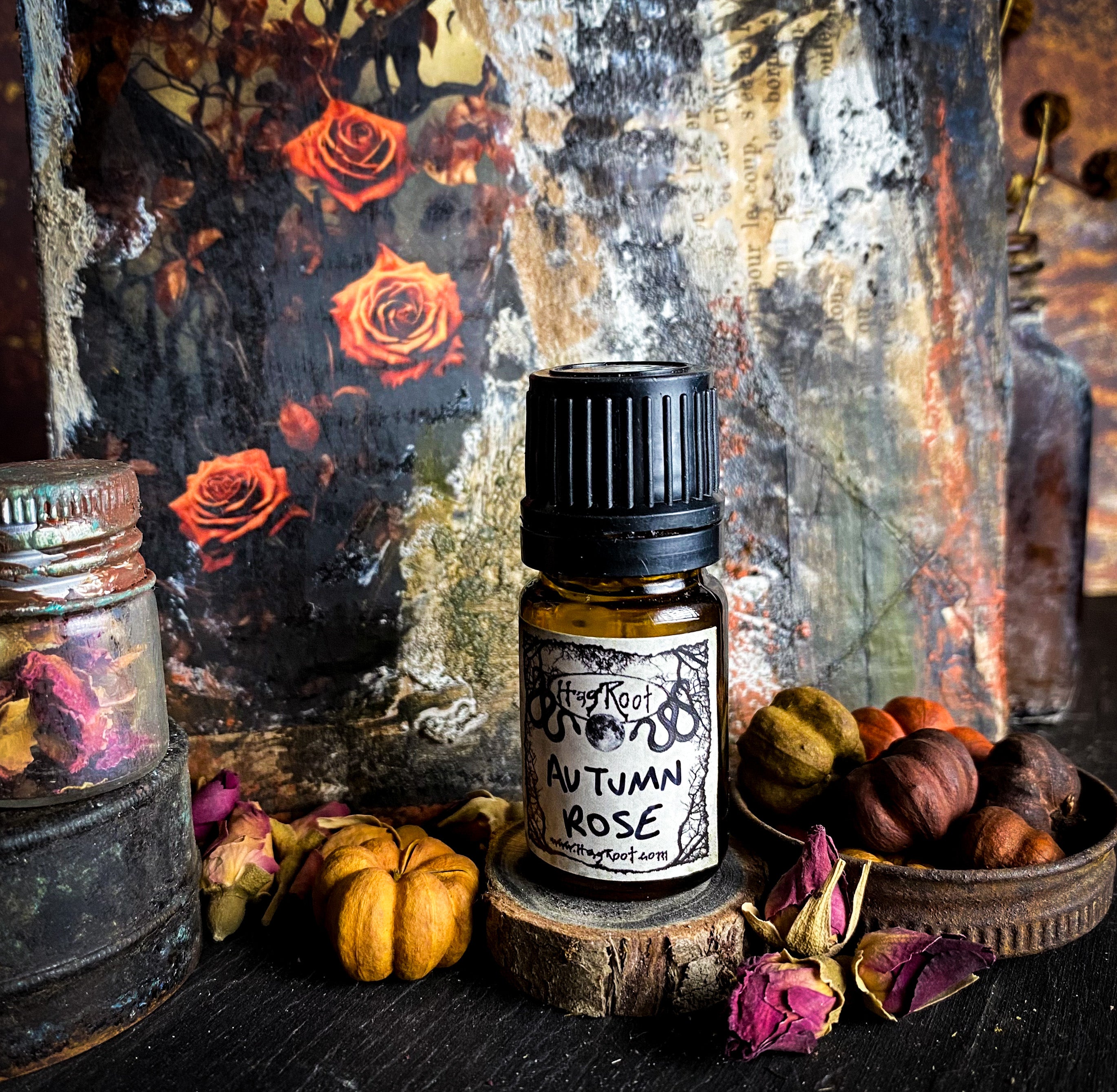 AUTUMN ROSE-(Pumpkin, Rose, Nutmeg, Ginger, Vanilla, Cinnamon, Cardamom, Oak)-Perfume, Cologne, Anointing, Ritual Oil