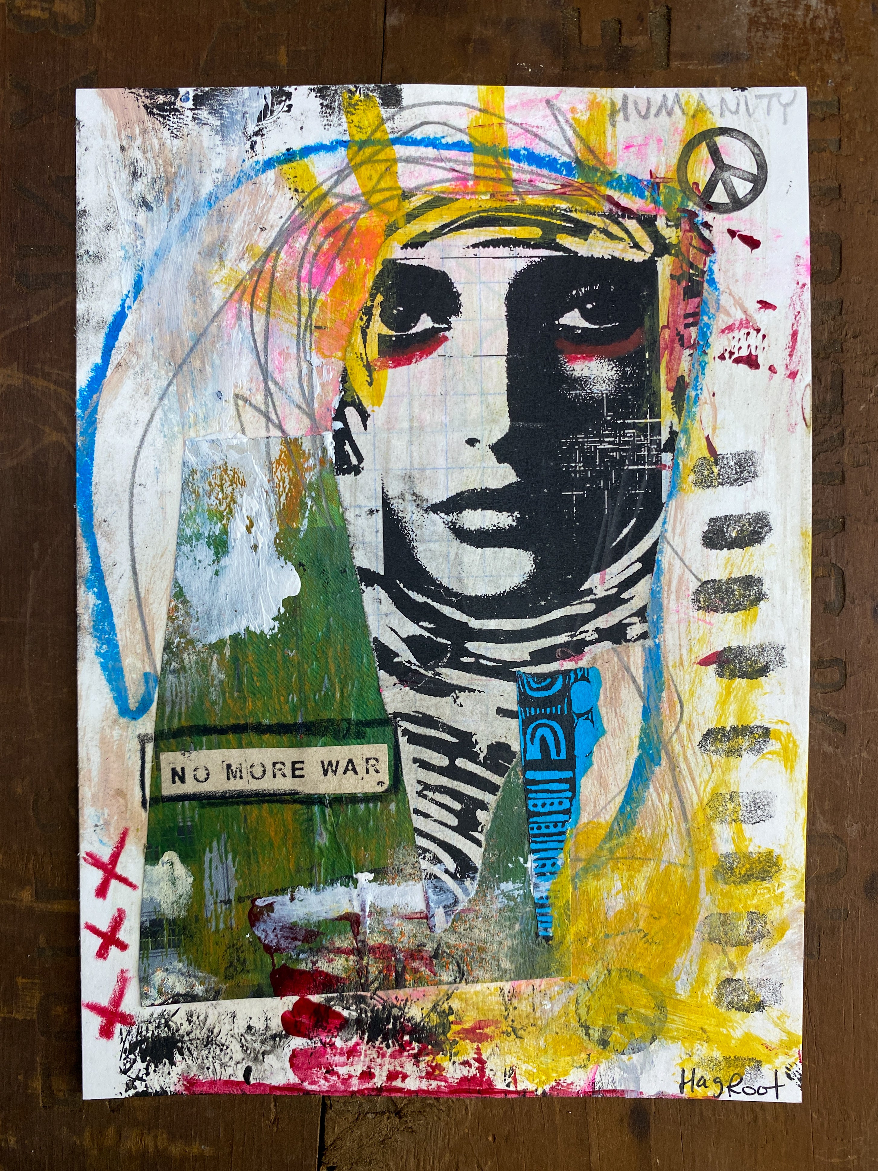 No More War - Original Mixed Media Collage