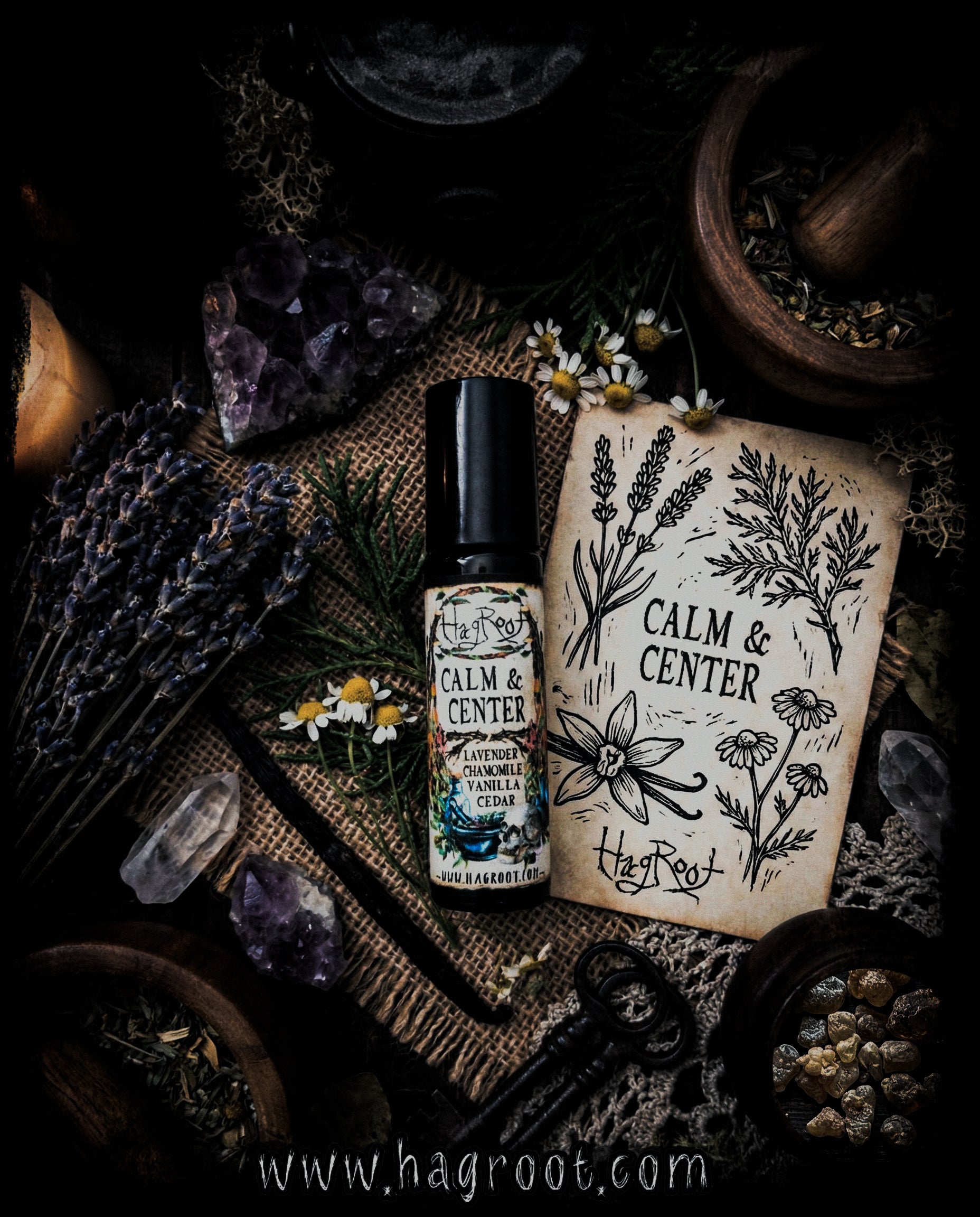CALM & CENTER-Natural Herbal Roll On Oil for Stress, Anxiety and Tension
