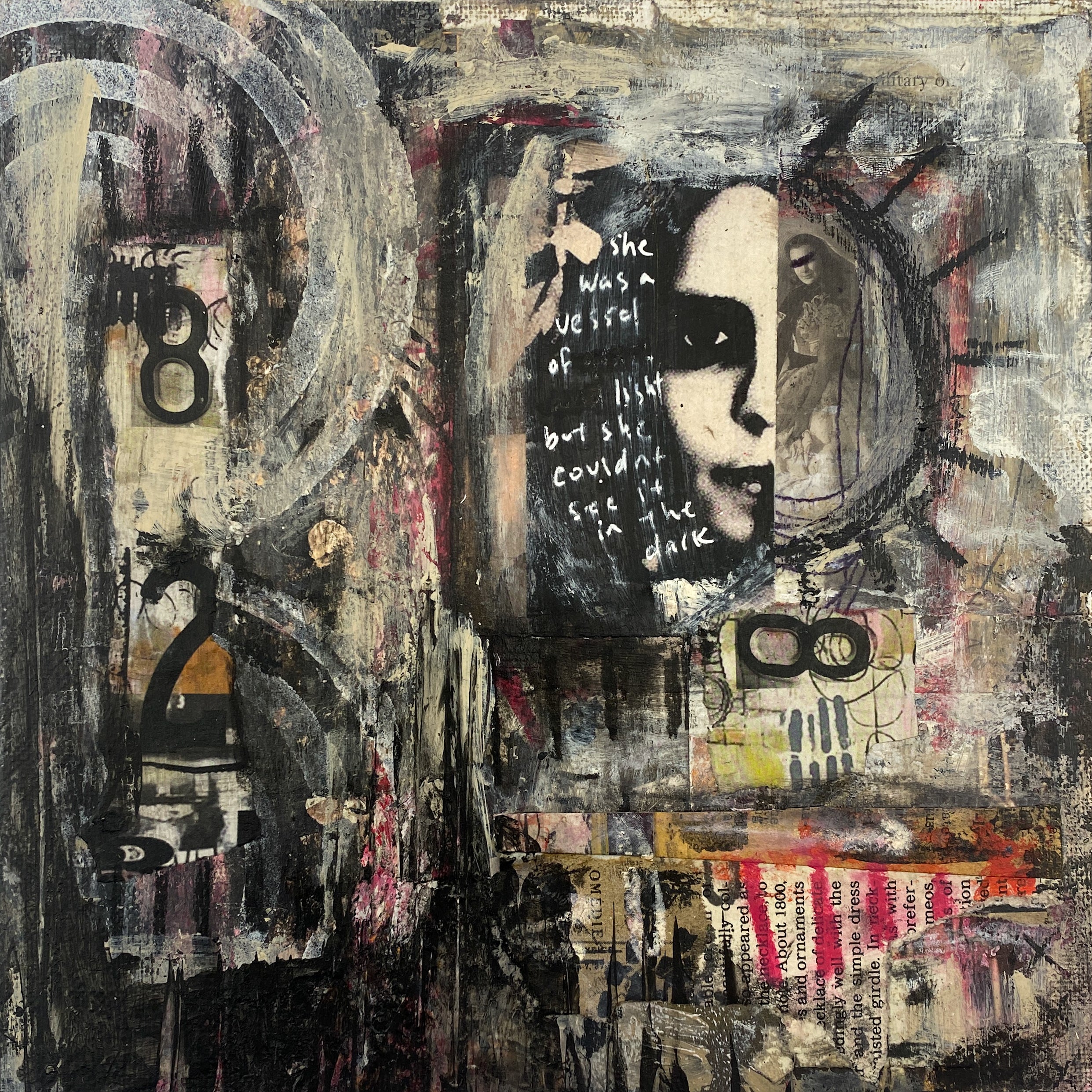 A Vessel Of Light - Original Mixed Media Collage