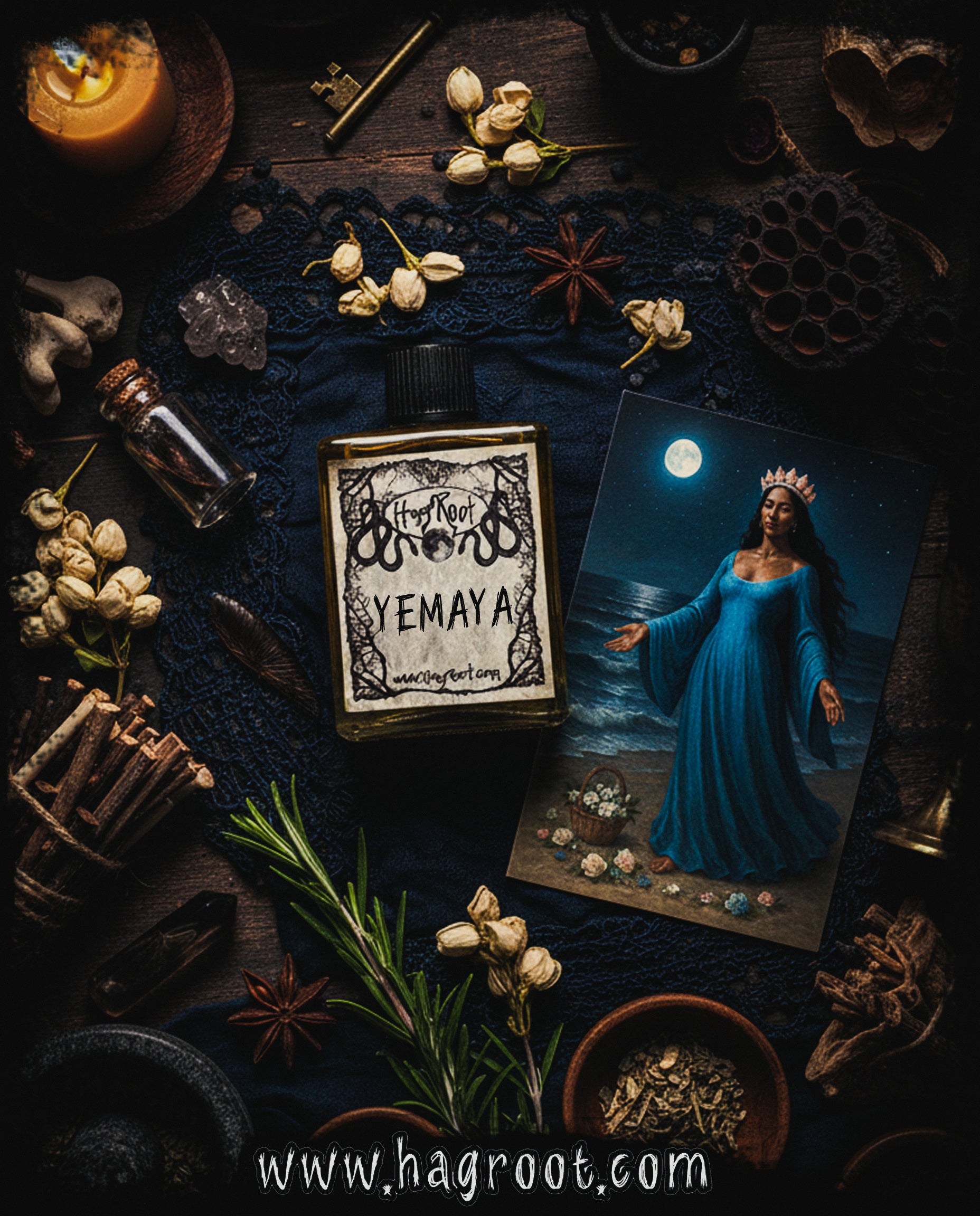 YEMAYA- (Salty Sea Air, Driftwood, Sacred Floral Offerings)-Perfume, Cologne, Anointing, Ritual Oil