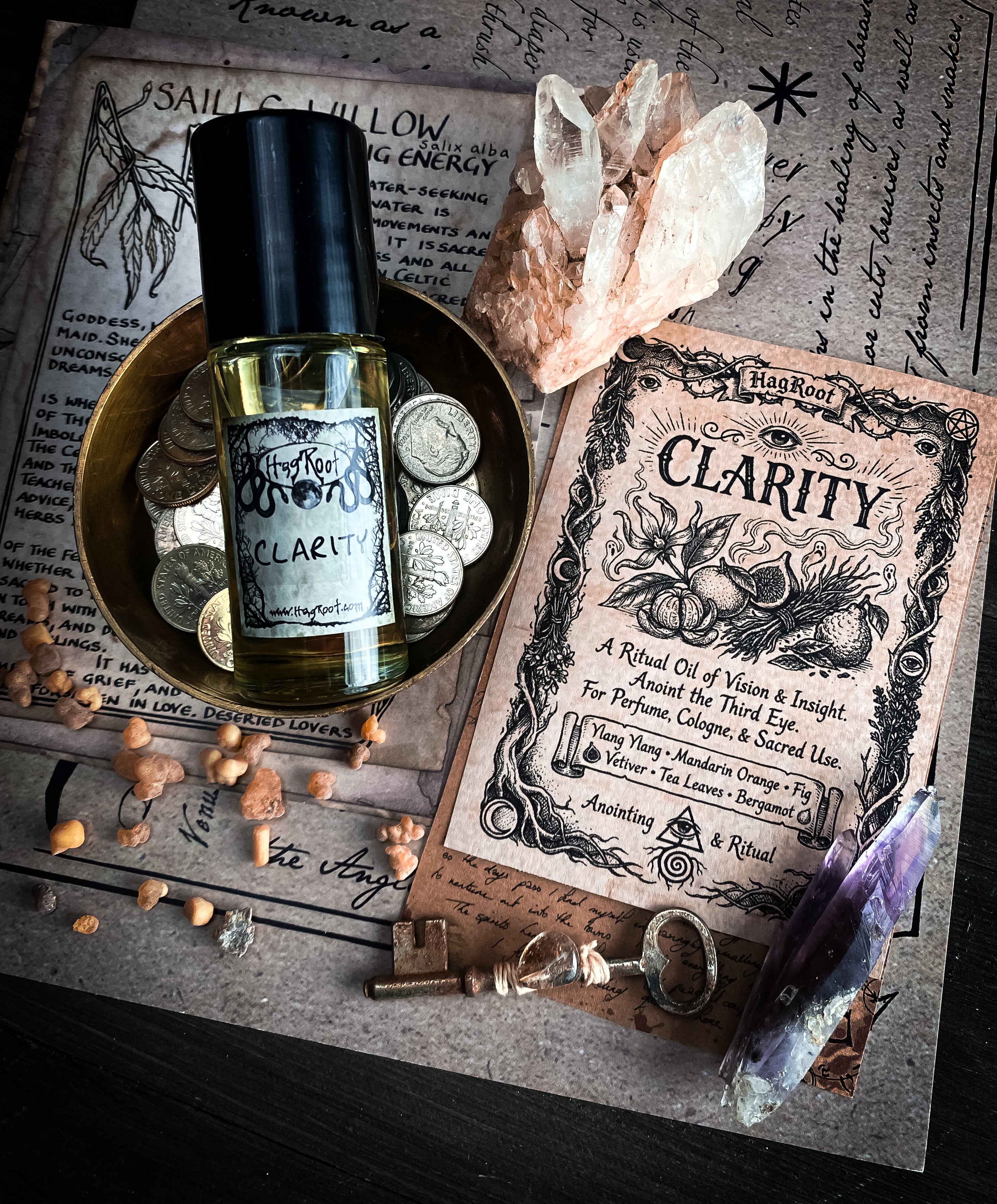 CLARITY-(Ylang Ylang, Mandarin Orange, Fig, Vetiver, Tea Leaves, Bergamot)-Perfume, Cologne, Anointing, Ritual Oil