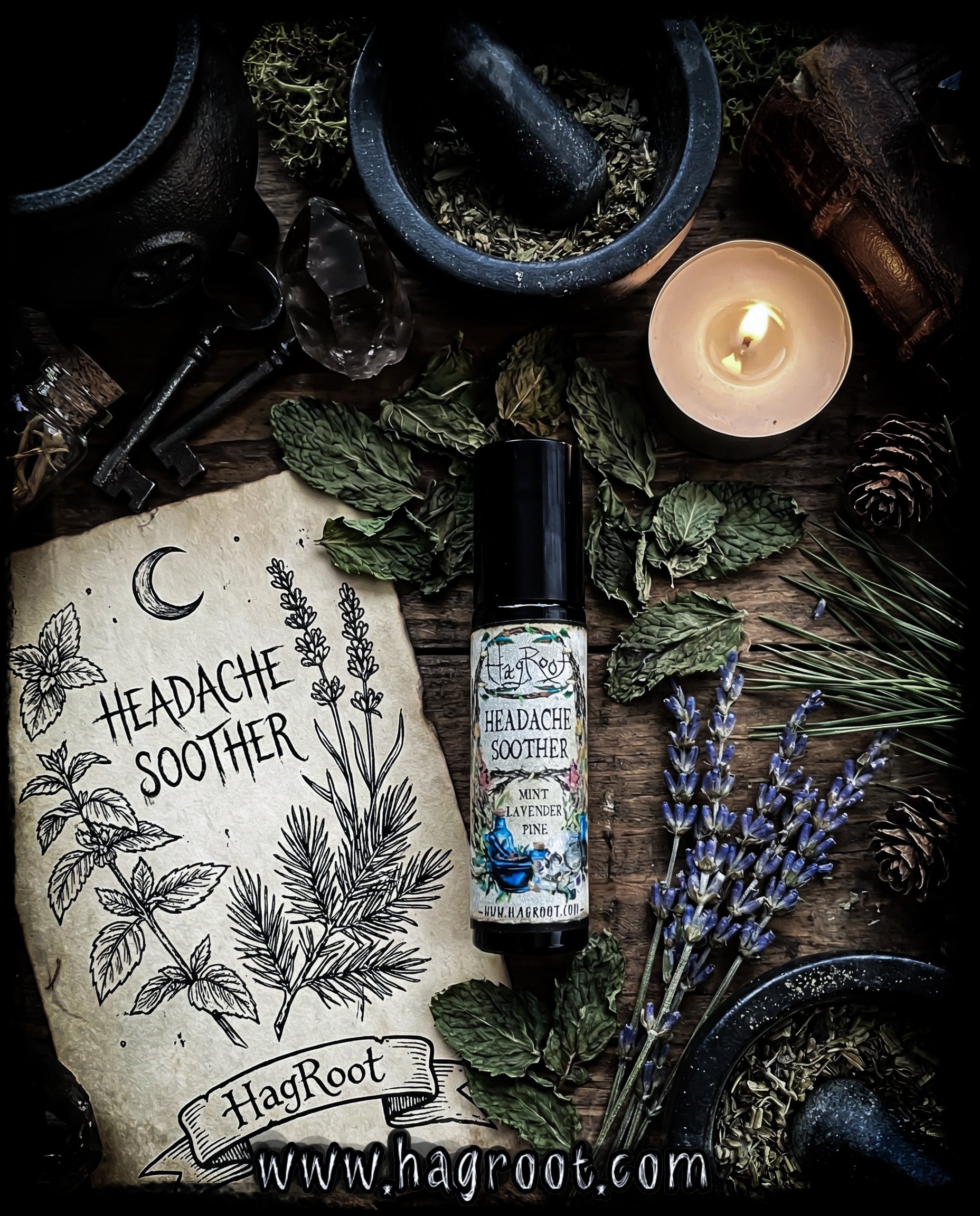 HEADACHE SOOTHER-Natural Herbal Roll On Oil for Headaches, Migraines and Tension