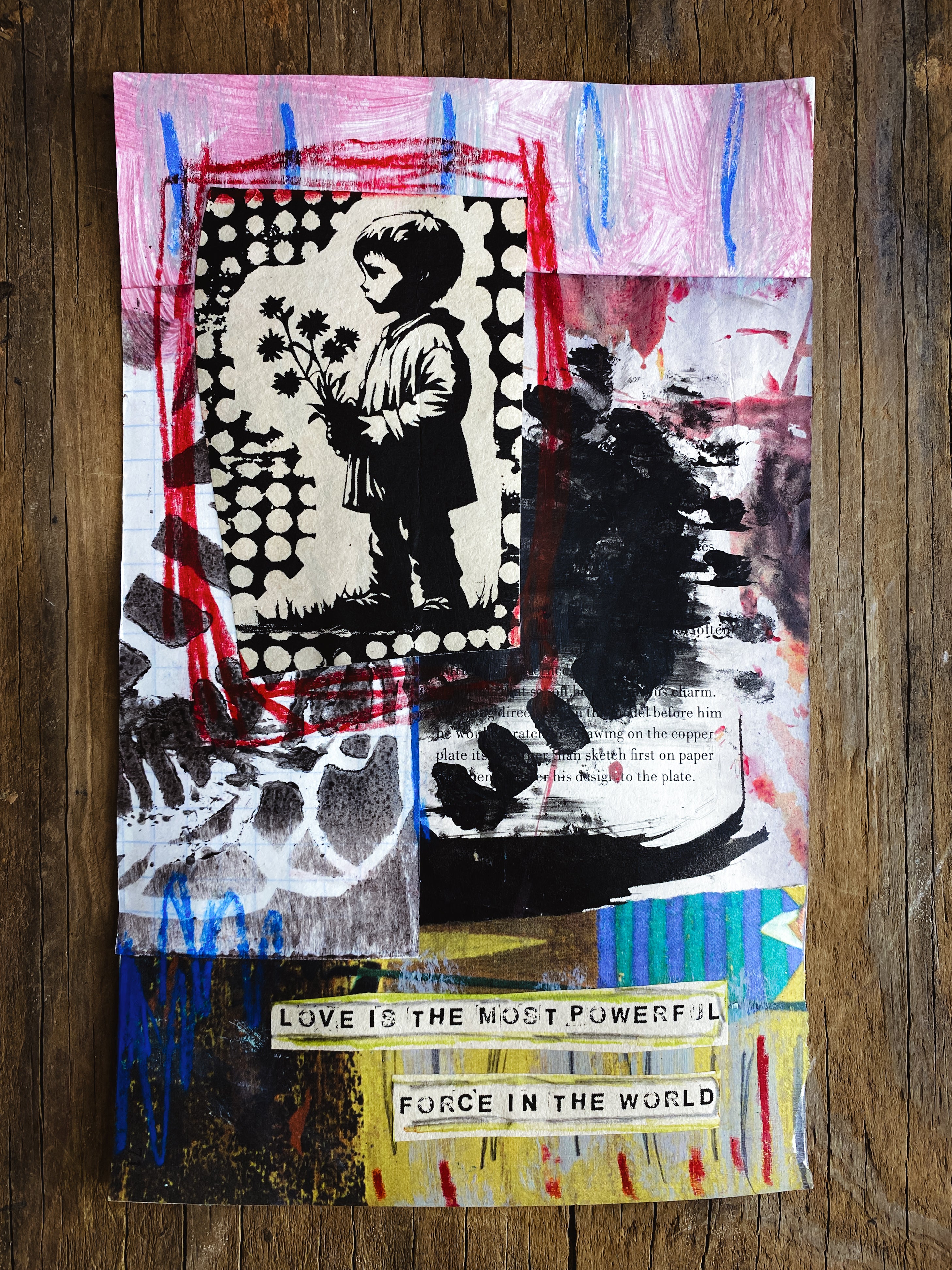 Love is Power - Original Mixed Media Collage