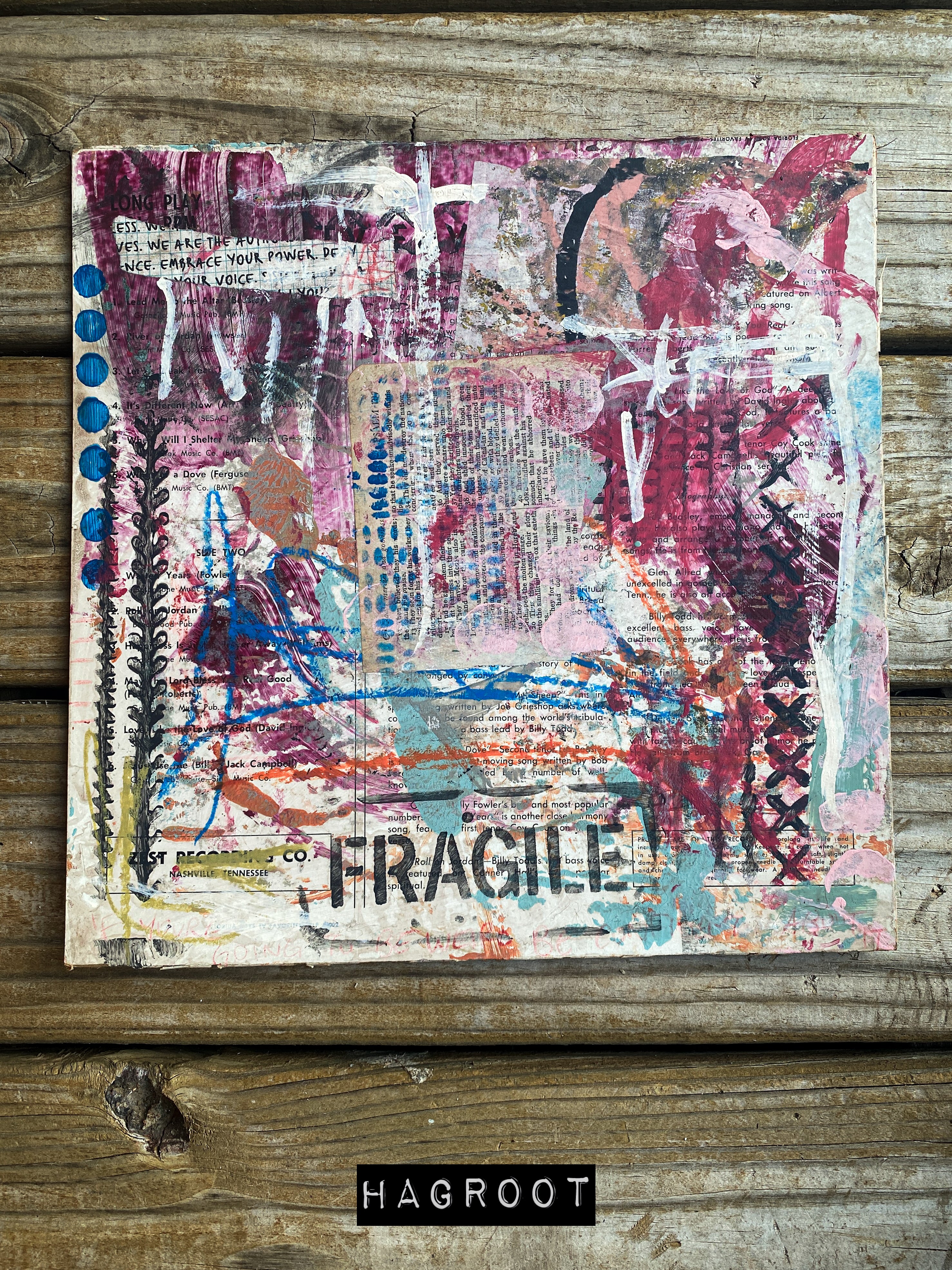 Fragile - Original Mixed Media Abstract Collage