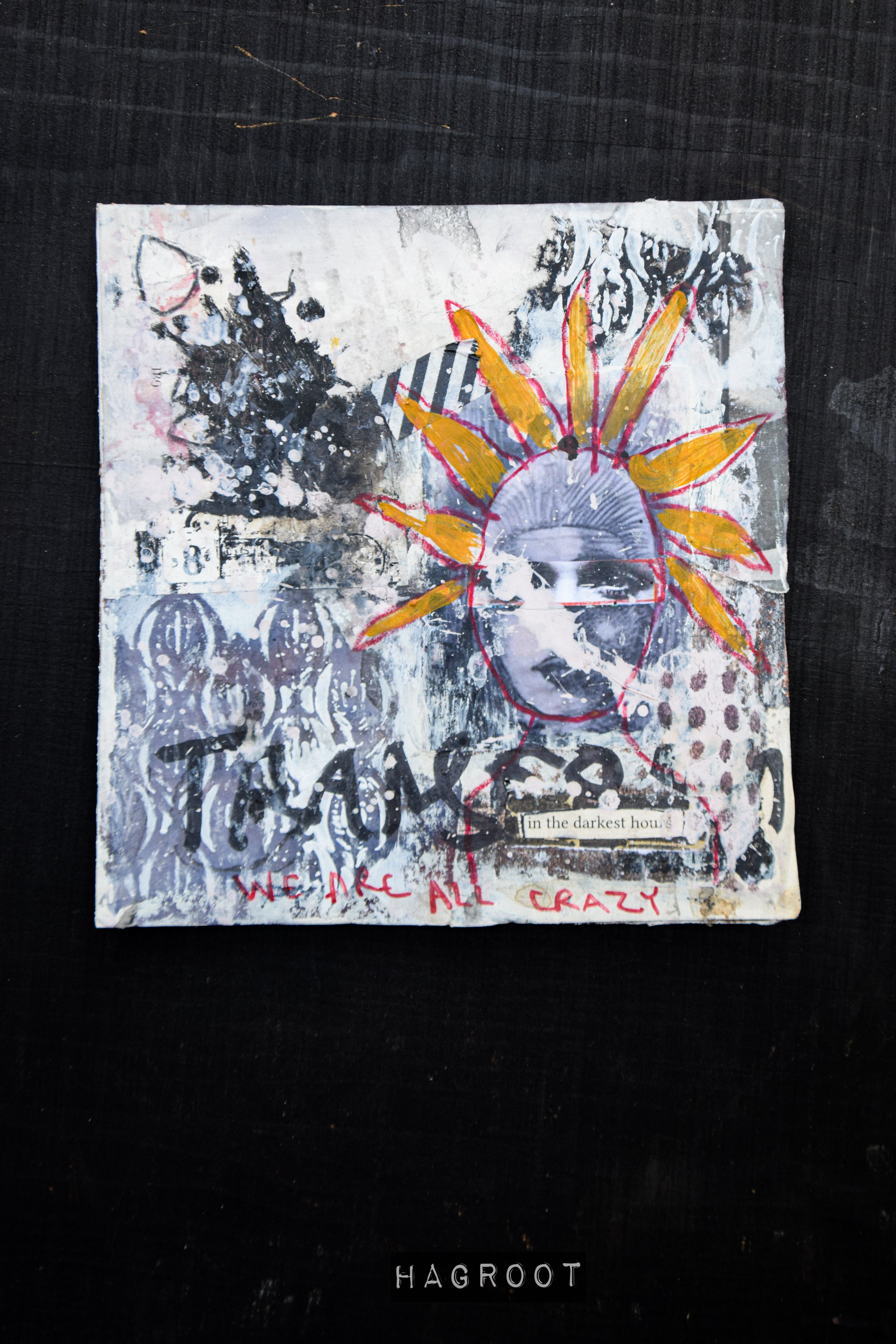 The Darkest Hours - Original Mixed Media Collage Art