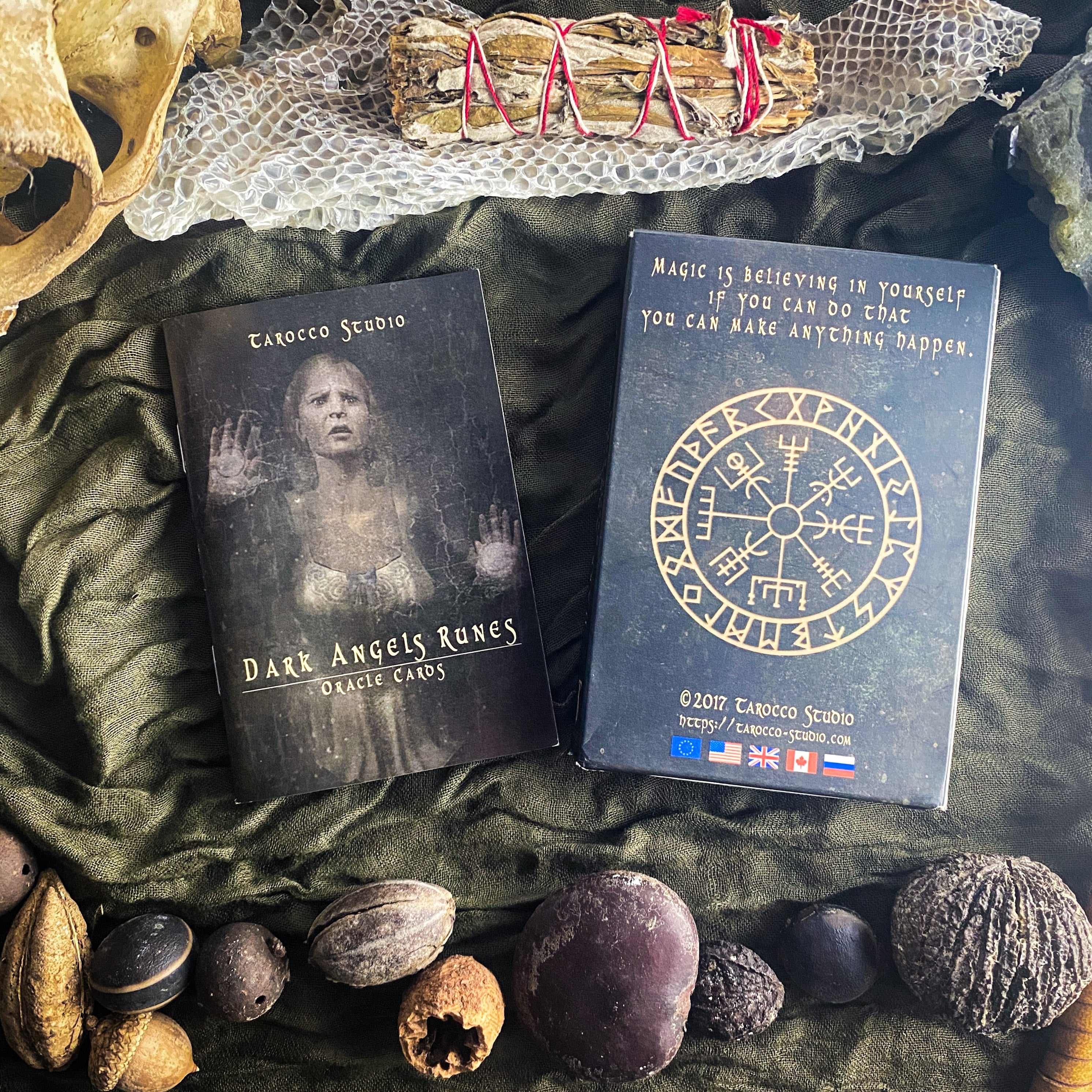 Dark Angels Runes Card Deck by Tarocco Studio -Russia- Oracle Cards