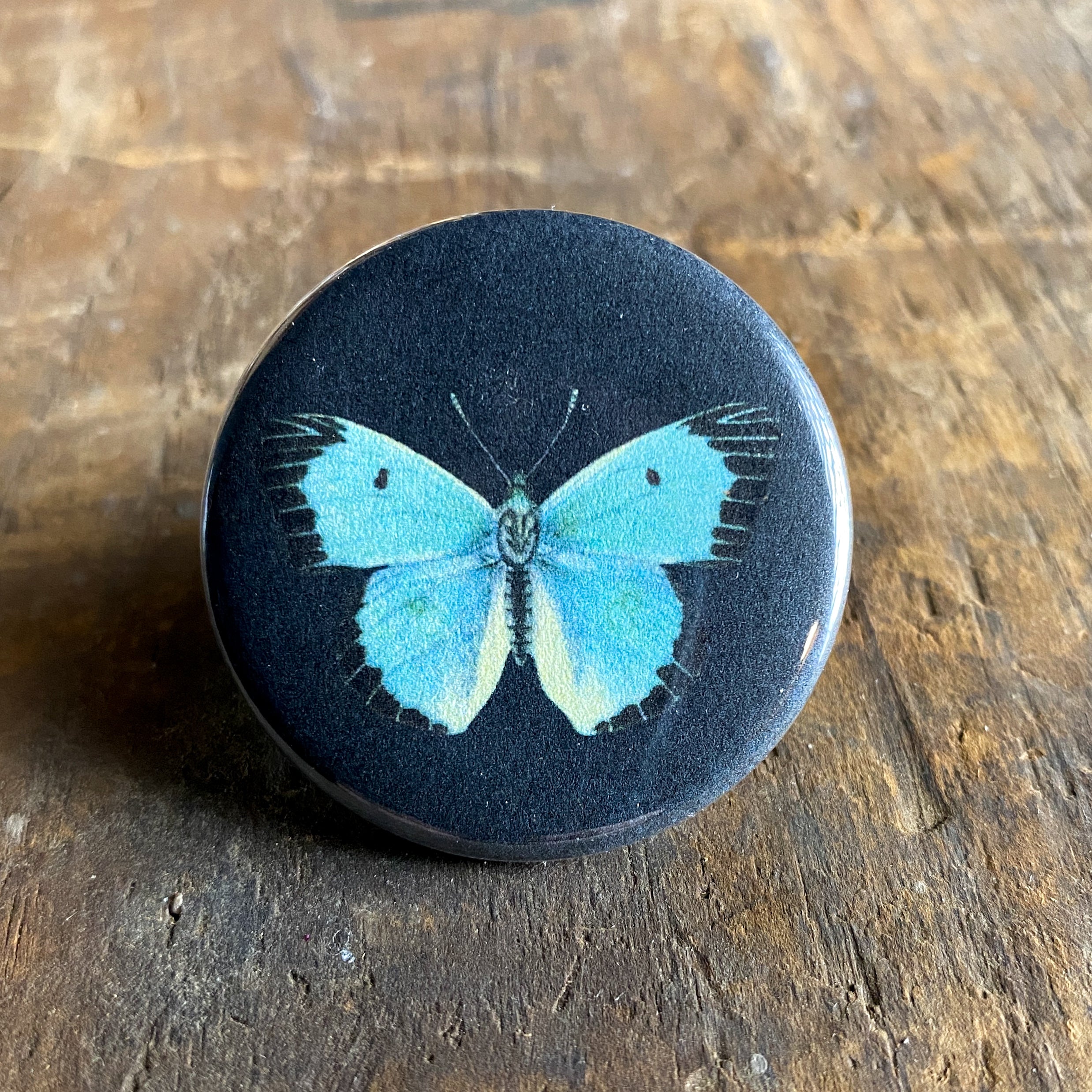 Blue Wings - Hand Pressed Button/Pin - 1.5"