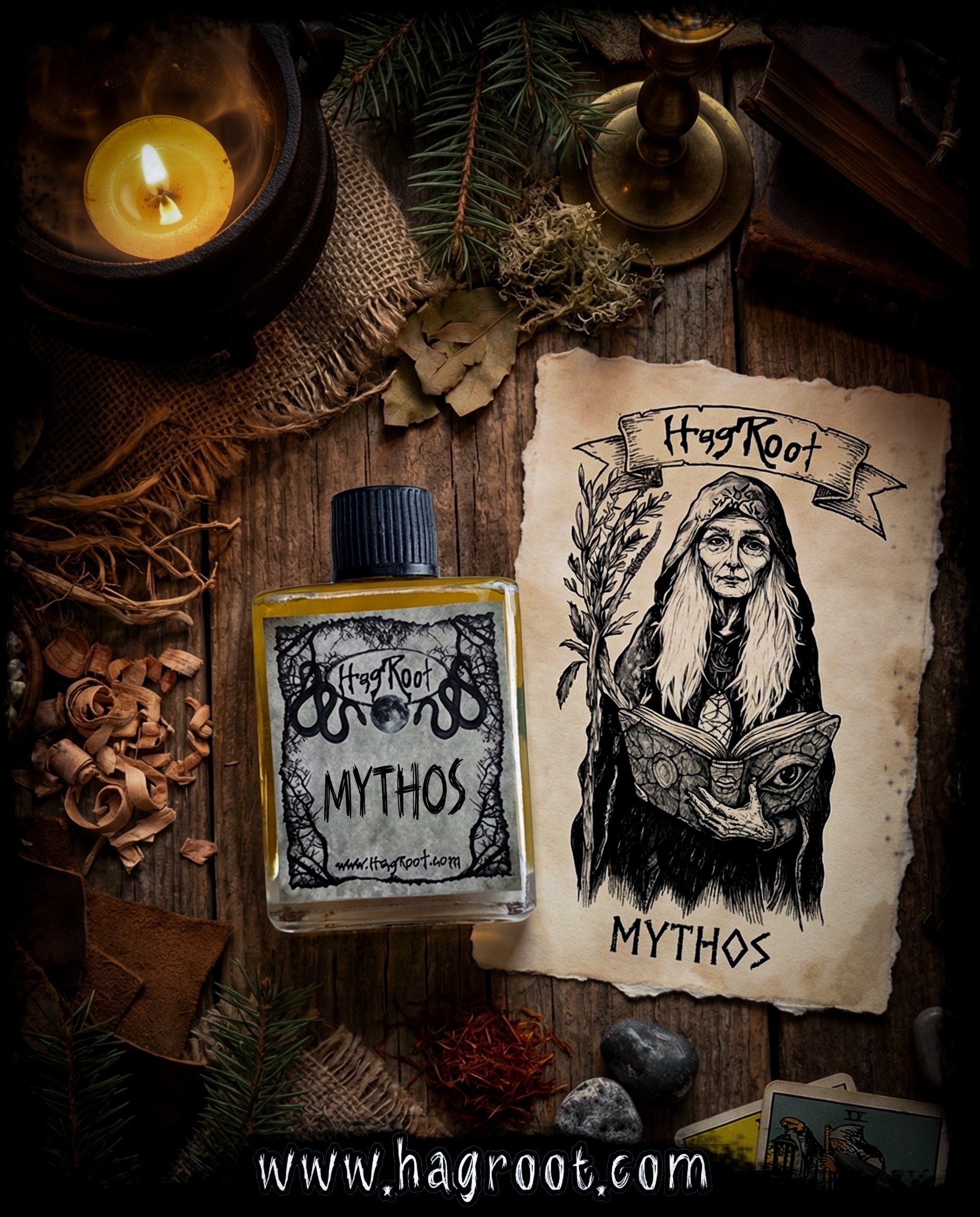 MYTHOS-(Pine, Mint, Vetiver, Frankincense, Cedar, Leather, Patchouli, Saffron)-Perfume, Cologne, Anointing, Ritual Oil