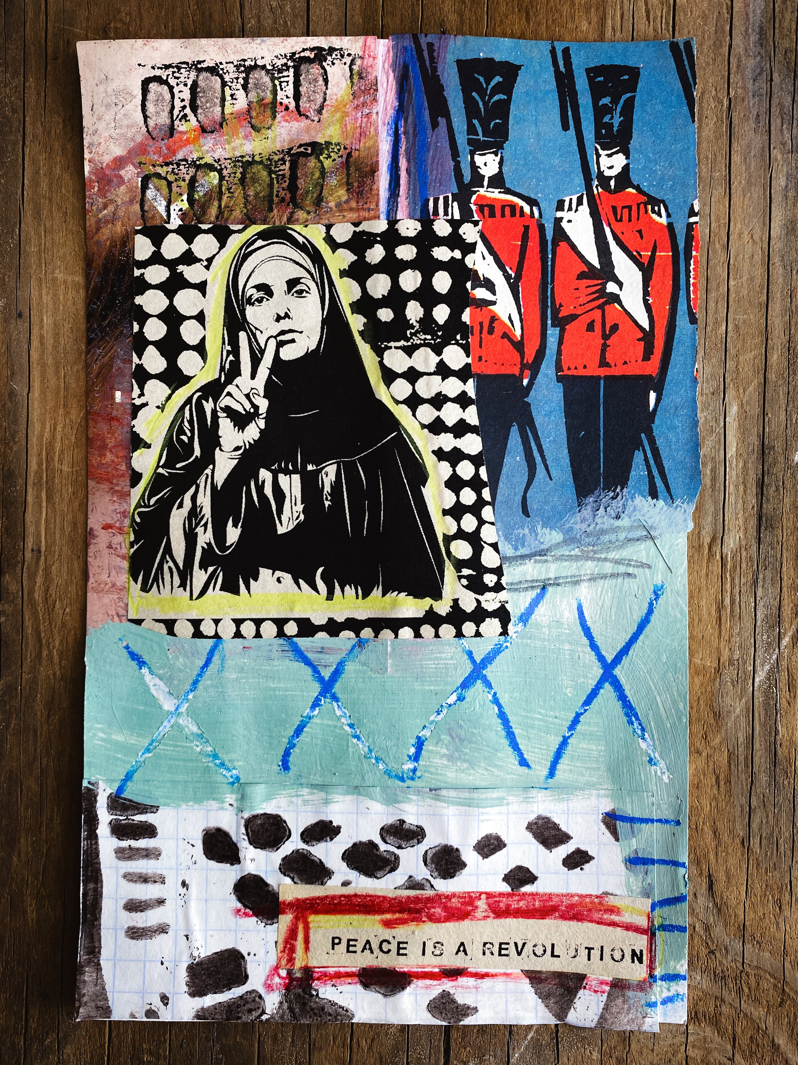 Peace is a Revolution - Original Mixed Media Collage