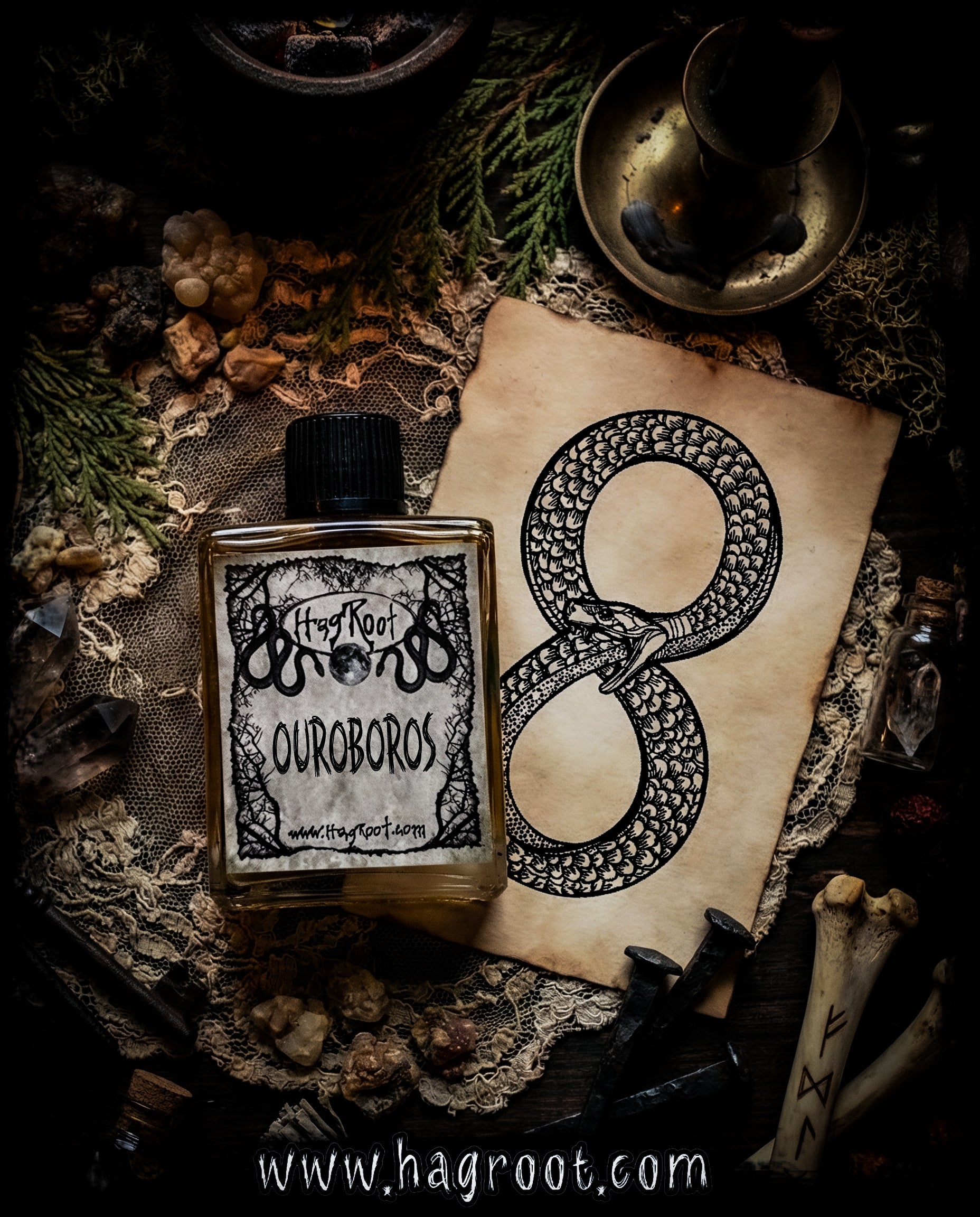OUROBOROS-(Cedar, Sandalwood, Benzoin, Myrrh, Vetiver, Labdanum, Frankincense, Patchouli)-Perfume, Cologne, Anointing, Ritual Oil