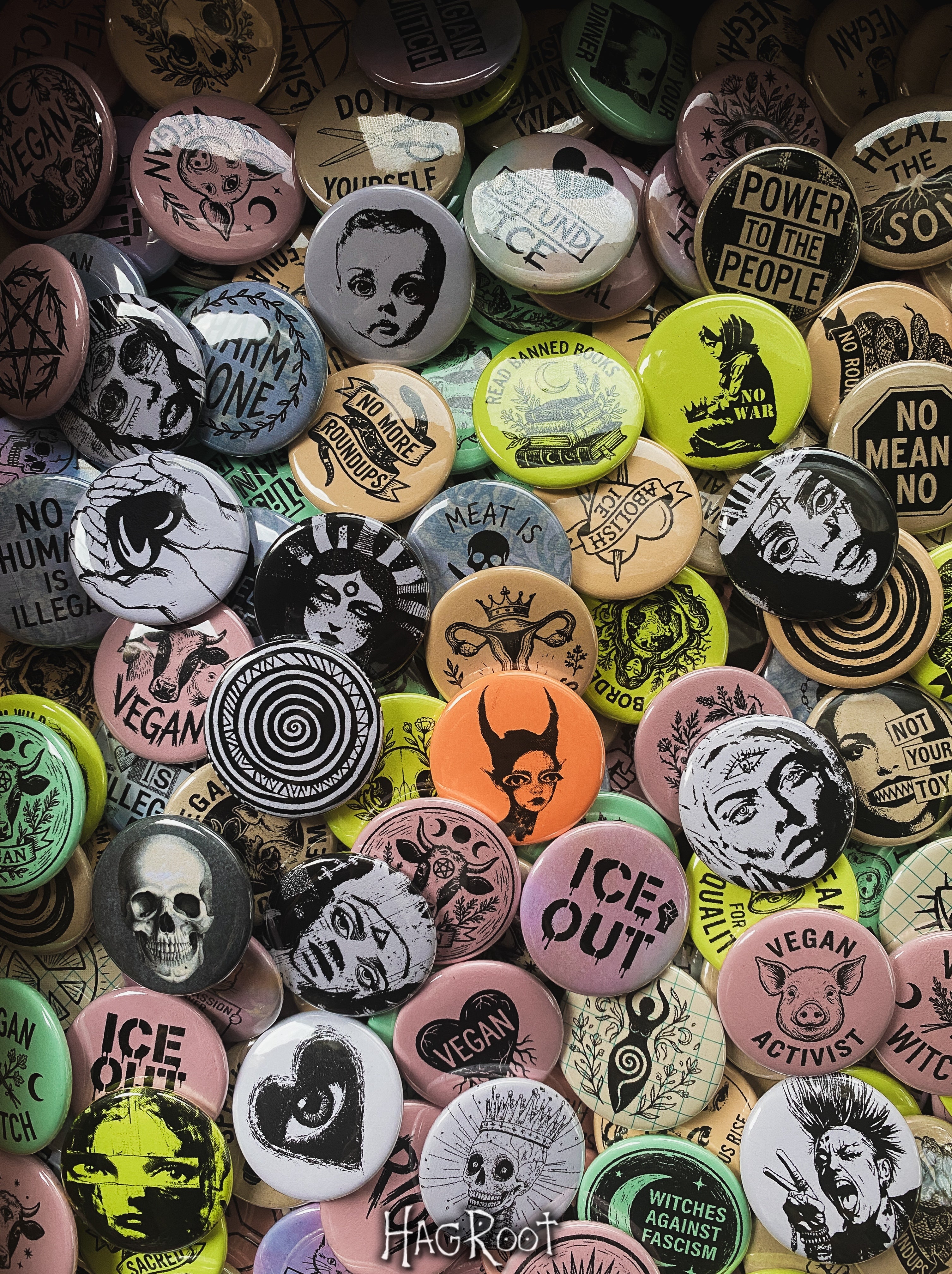 Artists Against War - Hand Pressed Button/Pin - 1.5"