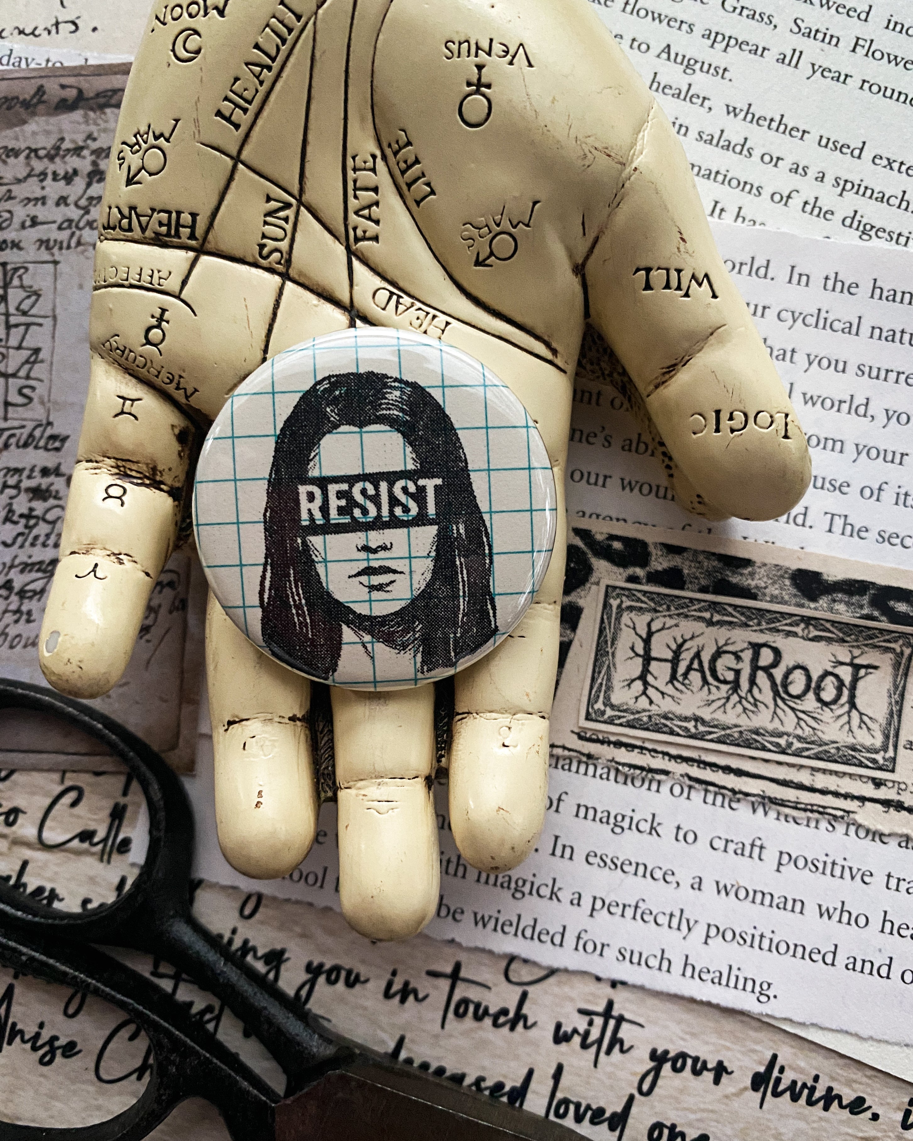 Resist - Hand Pressed Button/Pin - 1.5"