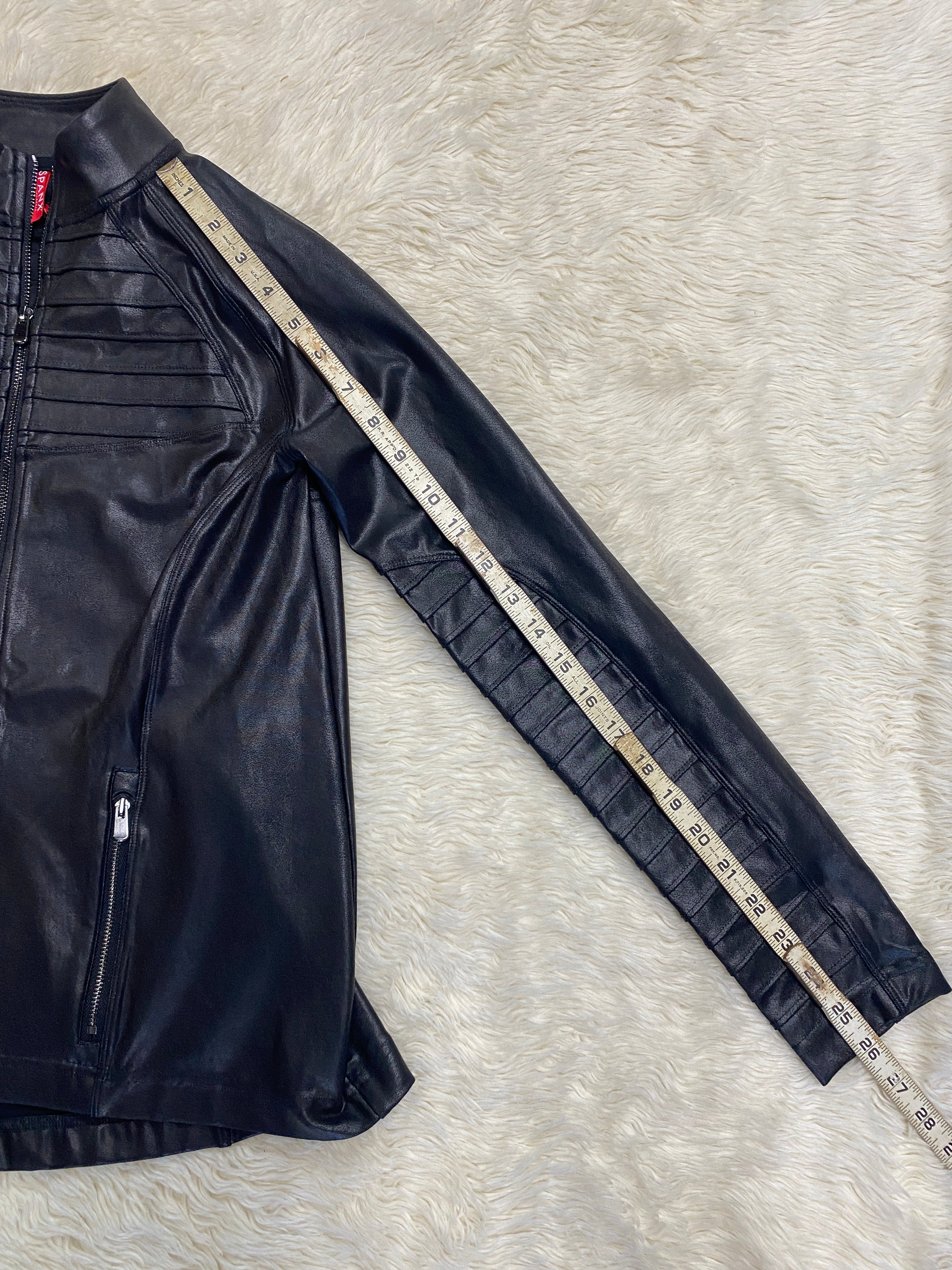 Black Vegan Leather Jacket by SPANX - Size Small