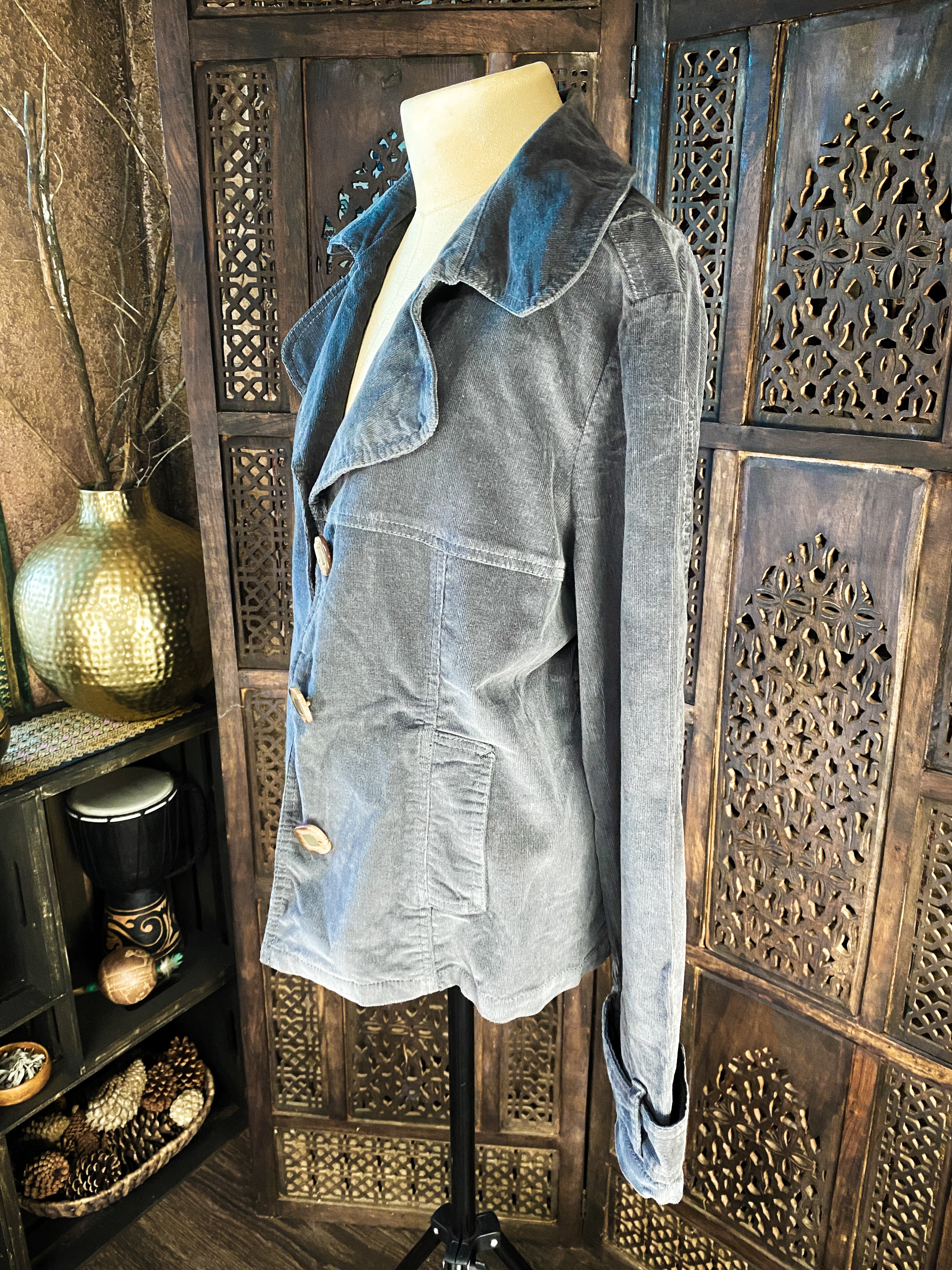 Grey Corduroy Jacket - Size Large