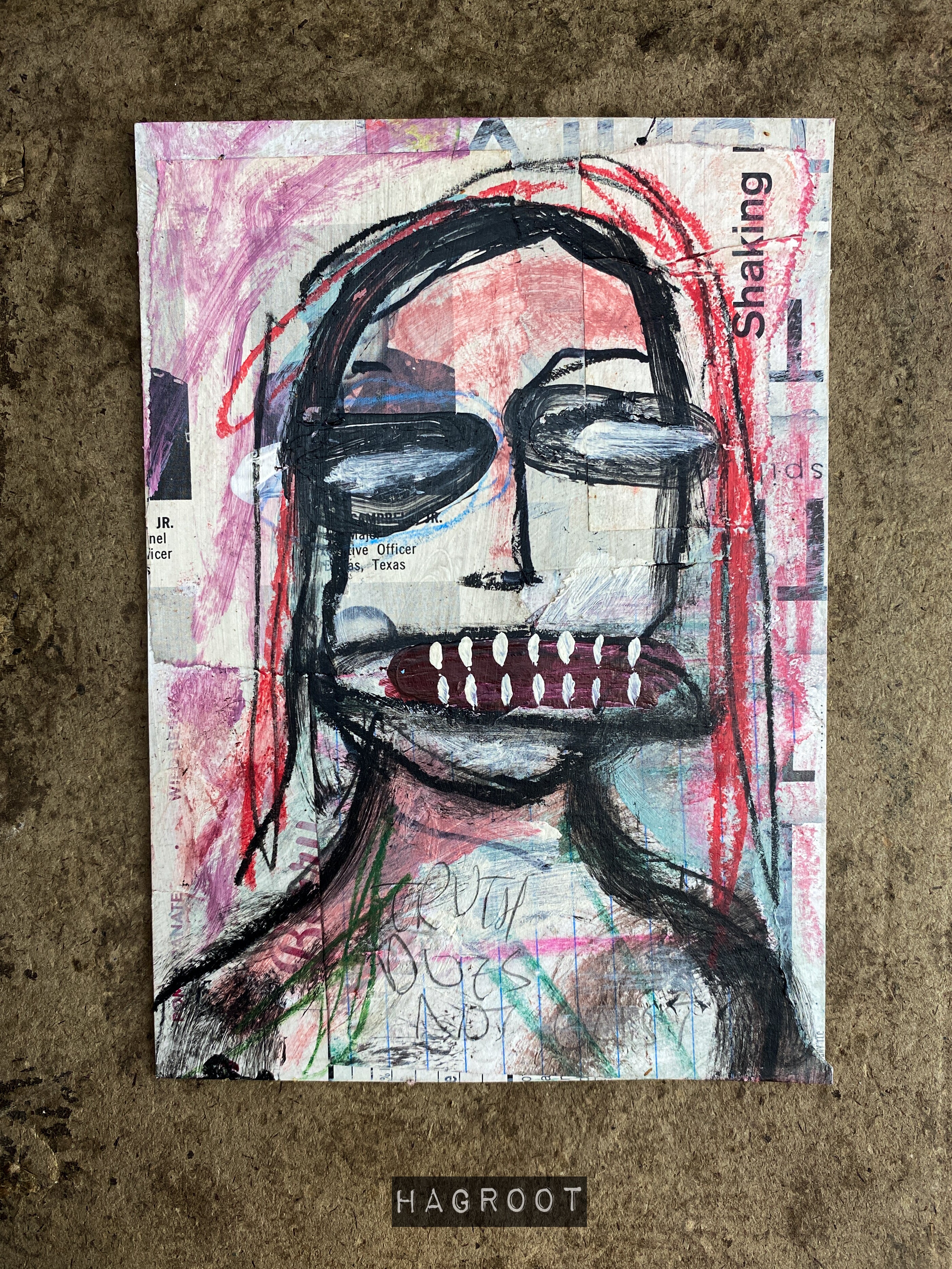 Shaking - Original Mixed Media Collage