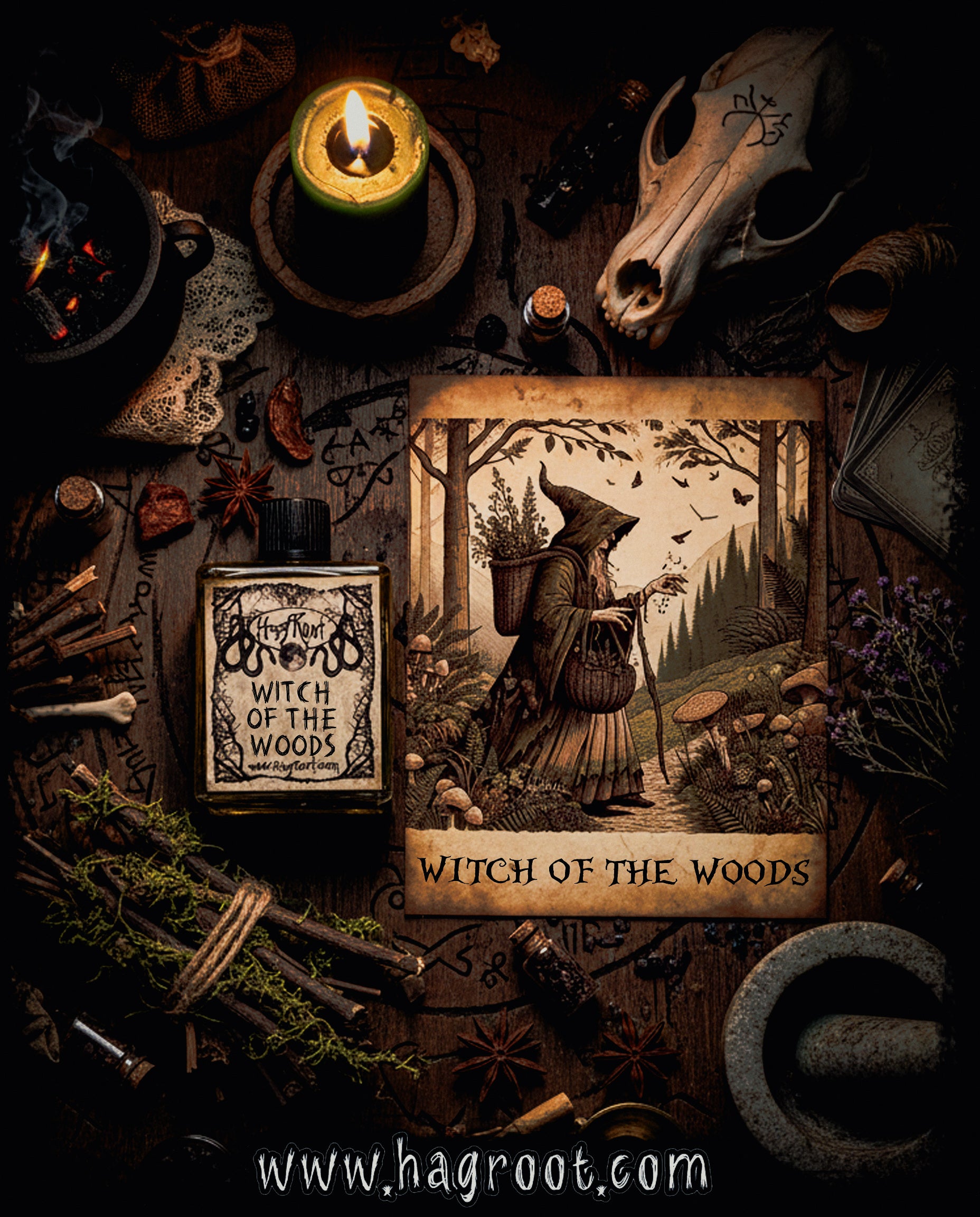WITCH OF THE WOODS-(Evergreens and Mahogany Trees, Oakmoss and Ritual Fire)-Perfume, Cologne, Anointing, Ritual Oil