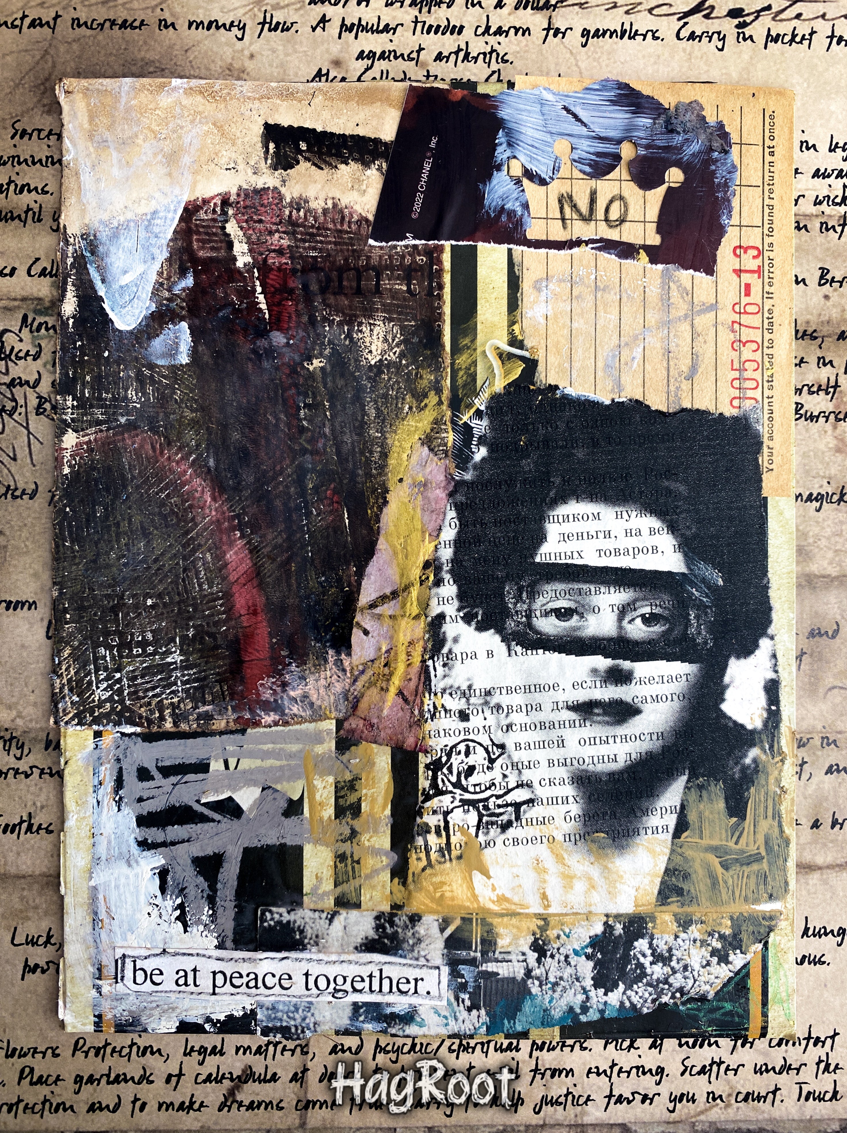 At Peace Together - Original Mixed Media Collage