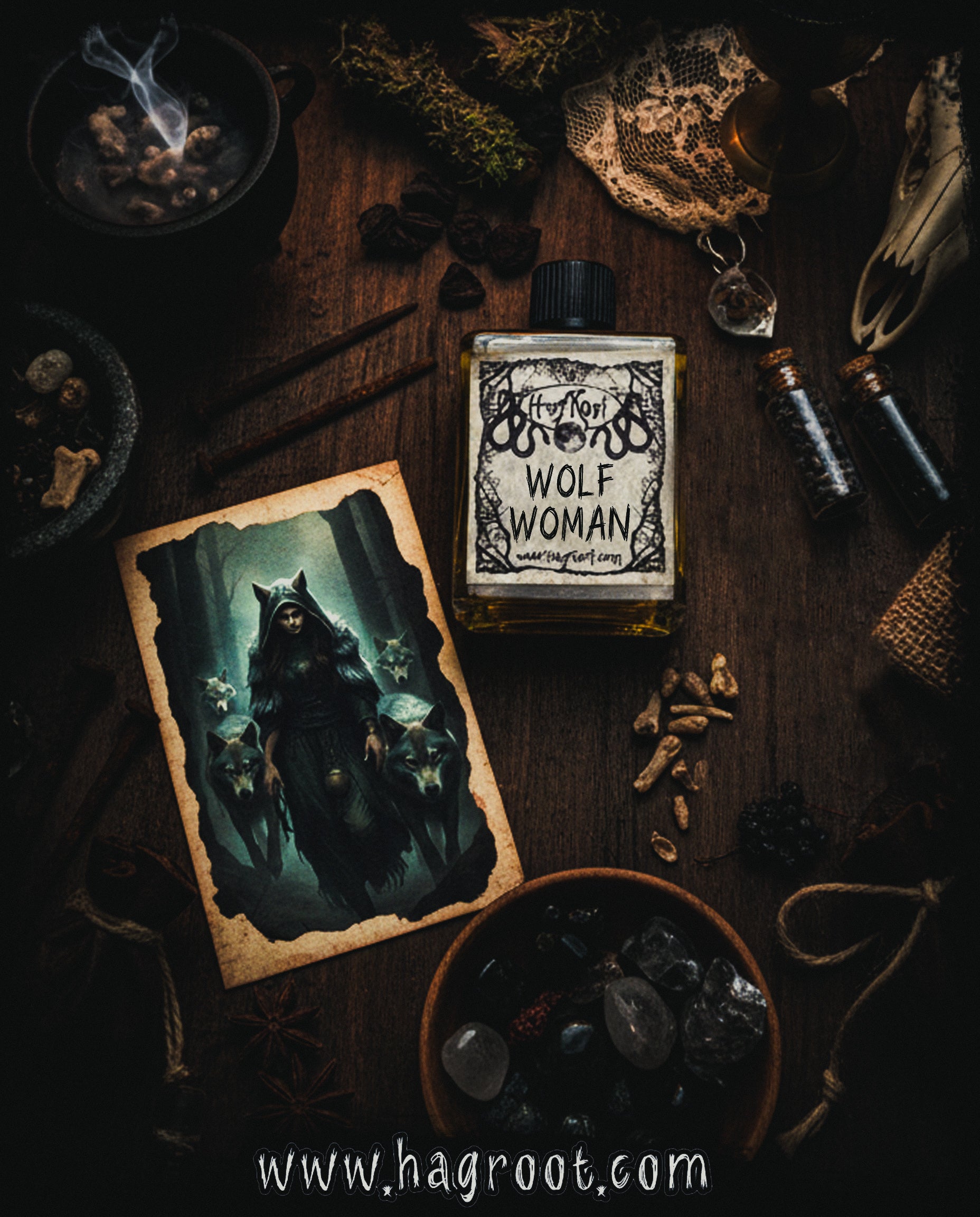 WOLF WOMAN-(Vetiver, Vanilla, Musk, Myrrh, Coumarin, White Sage, Pinion Wood, Amber, Cedar)-Perfume, Cologne, Anointing, Ritual Oil