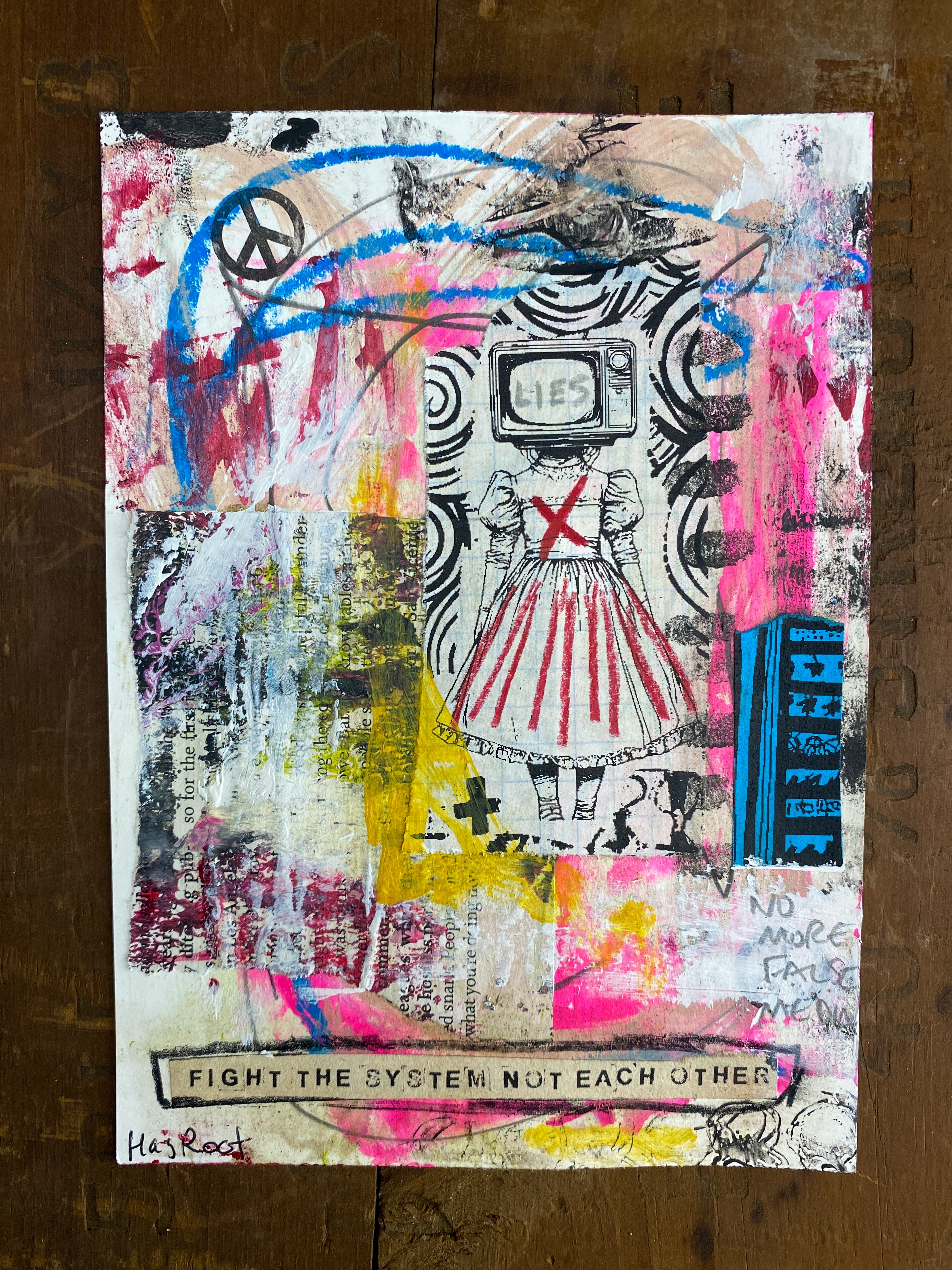 Fight the System - Original Mixed Media Collage