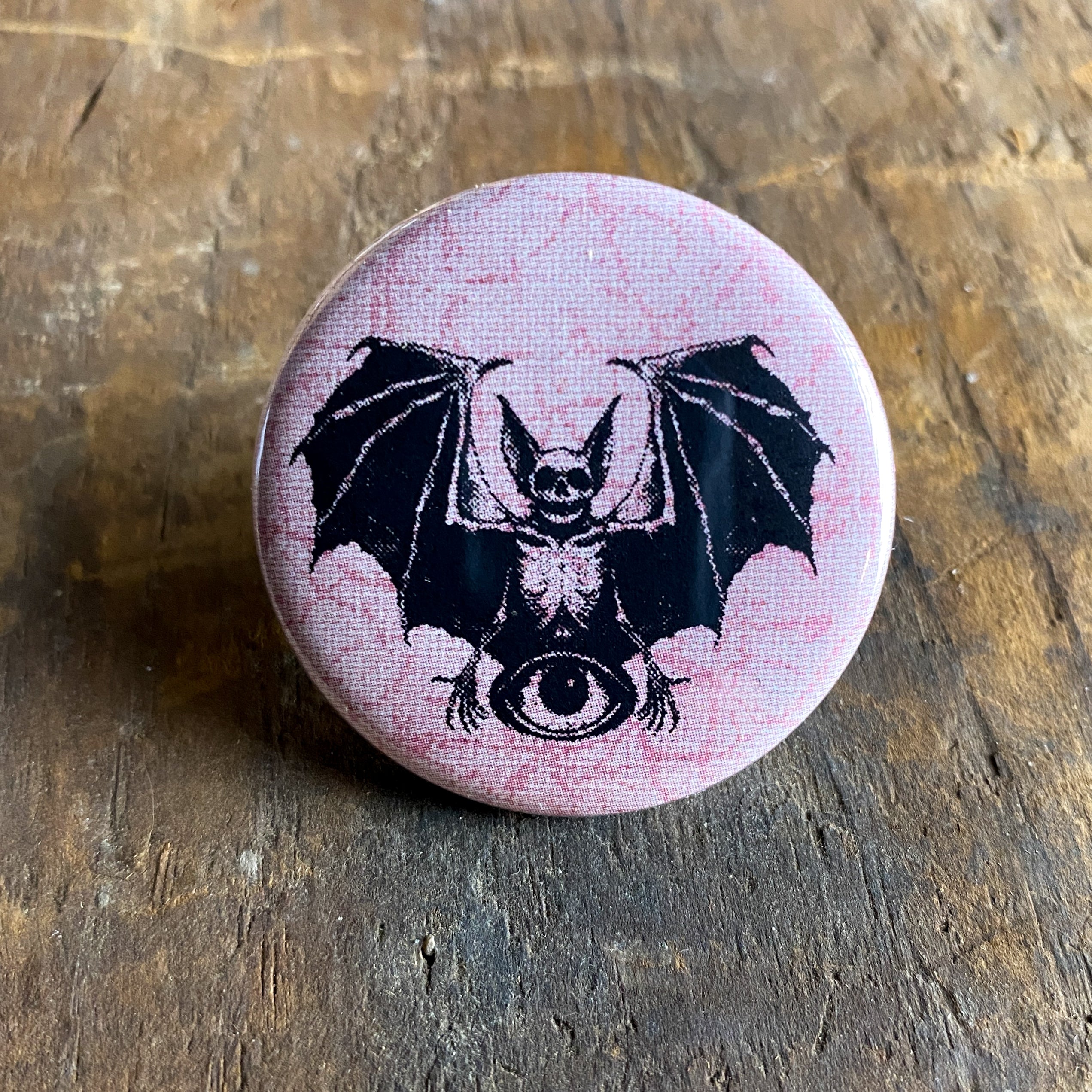 All Seeing Bat - Hand Pressed Button/Pin - 1.5"