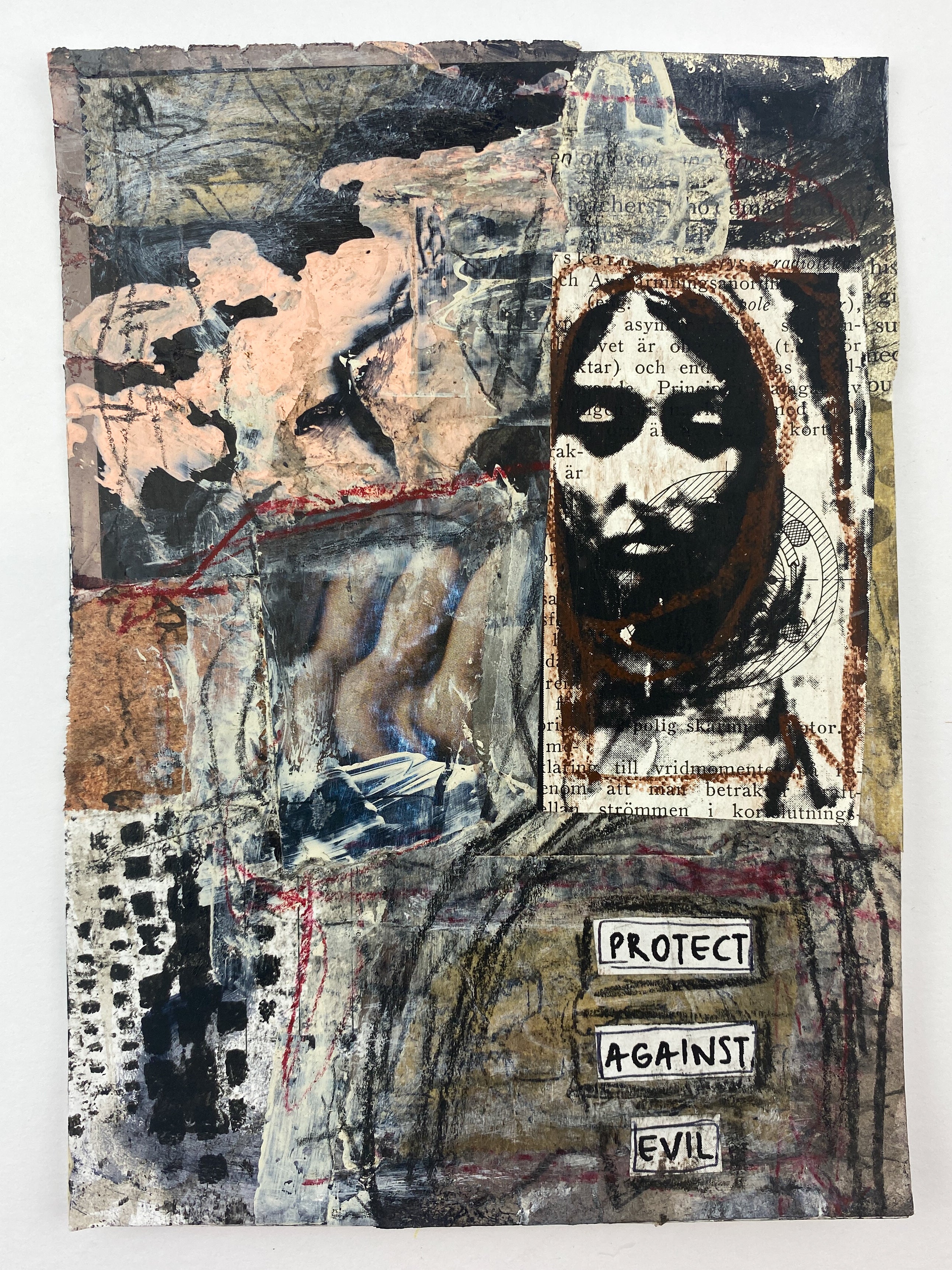 Protect Against Evil - Original Mixed Media Collage