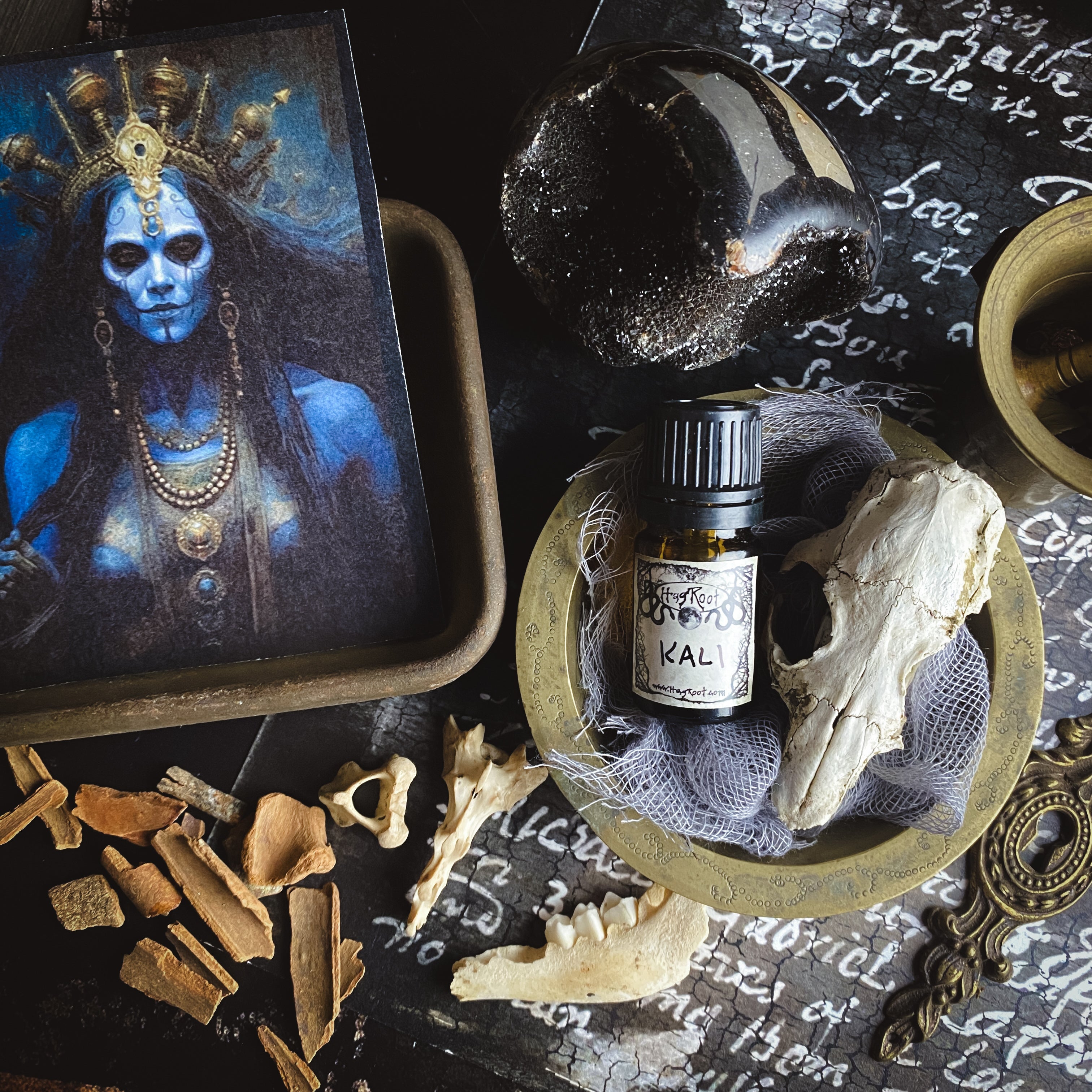 KALI-(Cedar, Leather, Cinnamon, Myrrh, Clove, Saffron, Blood Orange, Dark Musk)-Perfume, Cologne, Anointing, Ritual Oil