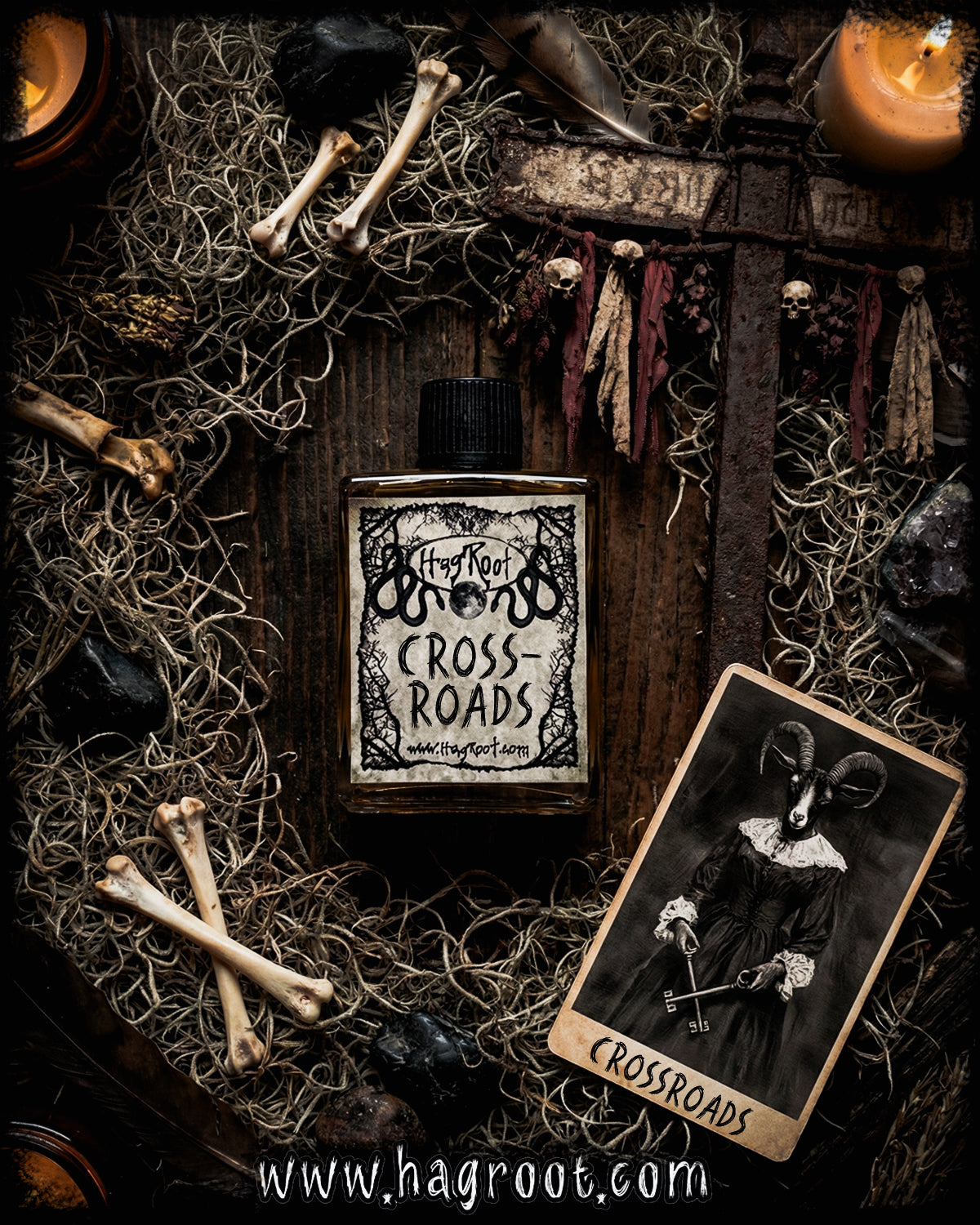 CROSSROADS-(Moss, Vanilla, Cinnamon, Oak, Black Tea, Evergreens, Hickory, Pikake Flowers, Pumpkin)-Perfume, Cologne, Anointing, Ritual Oil