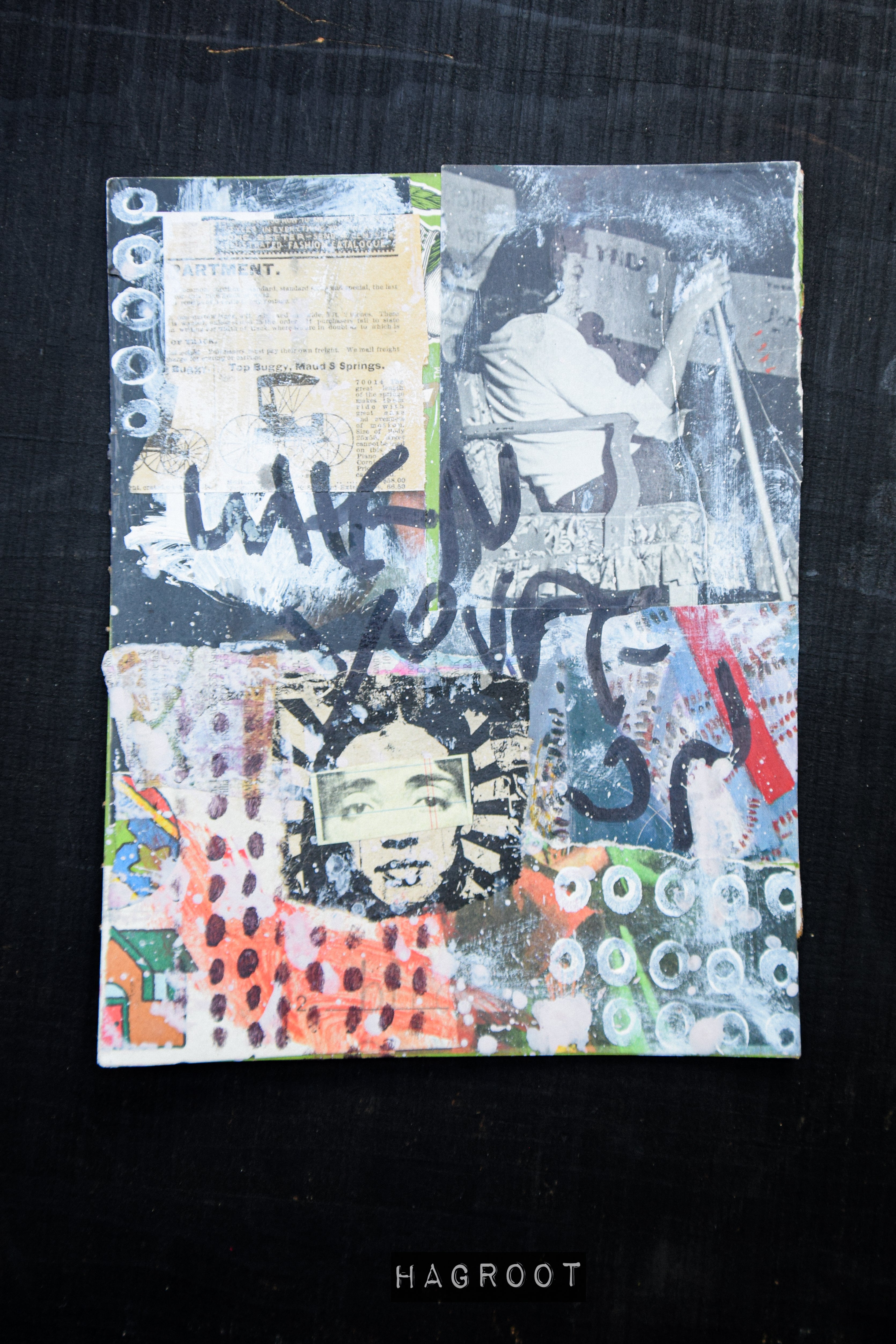 Buggy - Original Mixed Media Collage Art