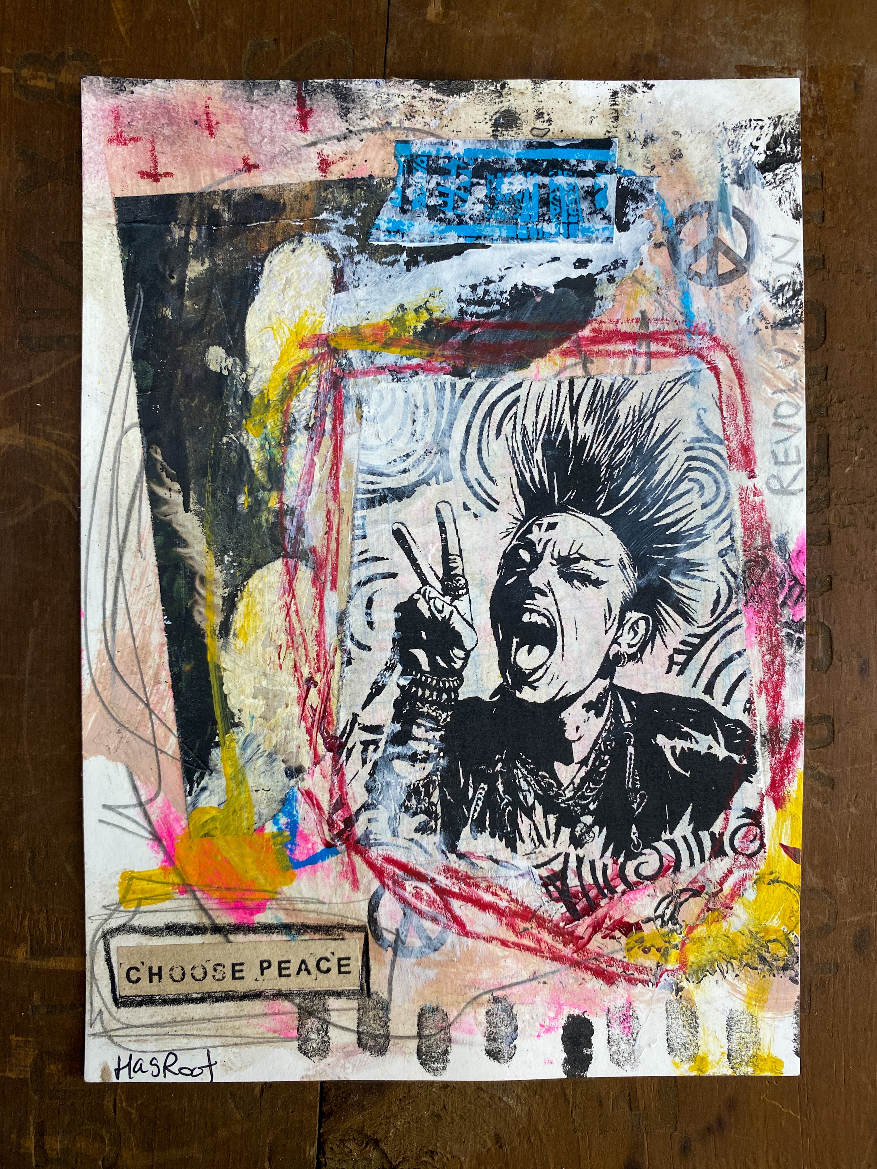 Choose Peace - Original Mixed Media Collage