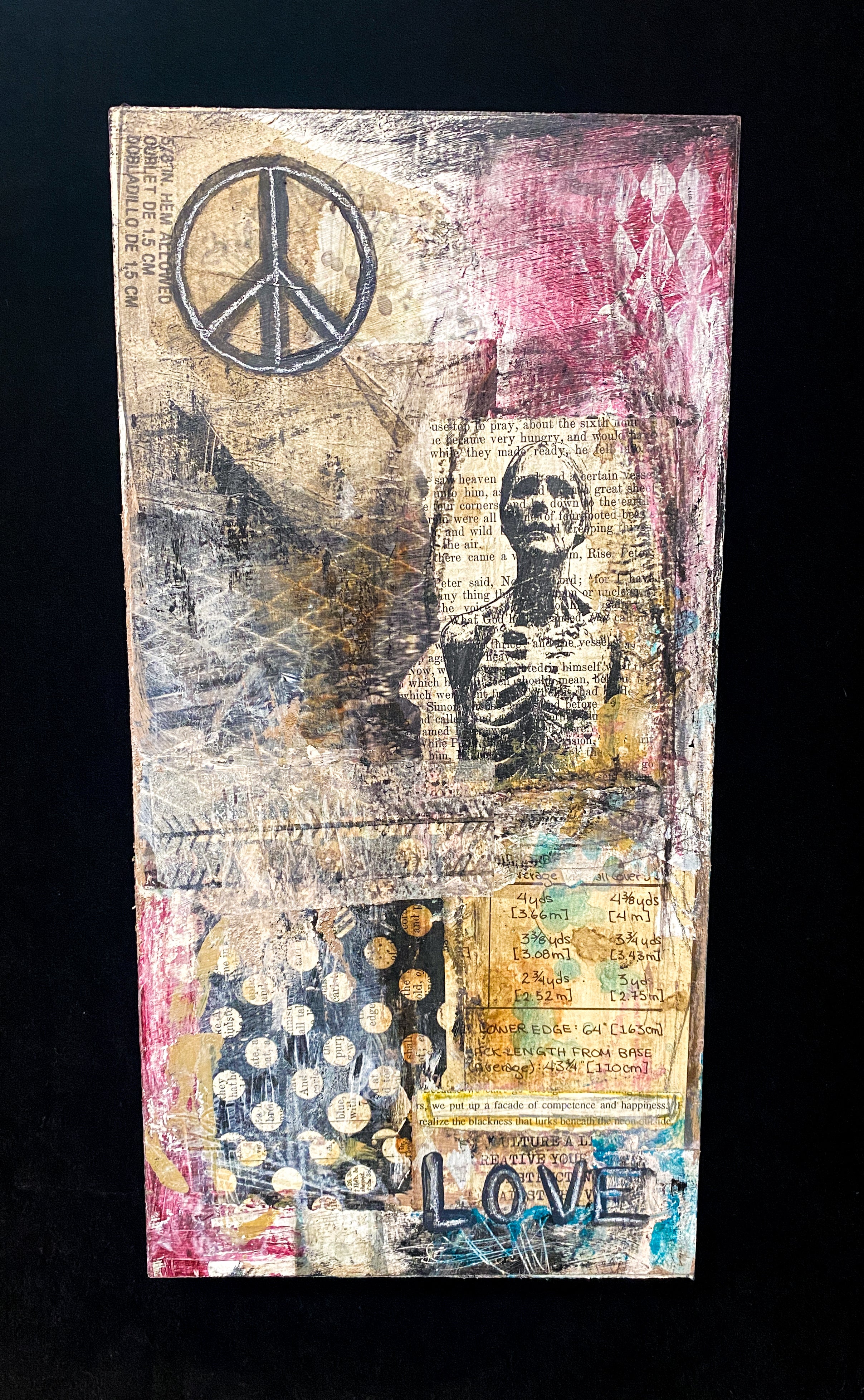 Facade of Happiness - Original Framed Mixed Media Collage