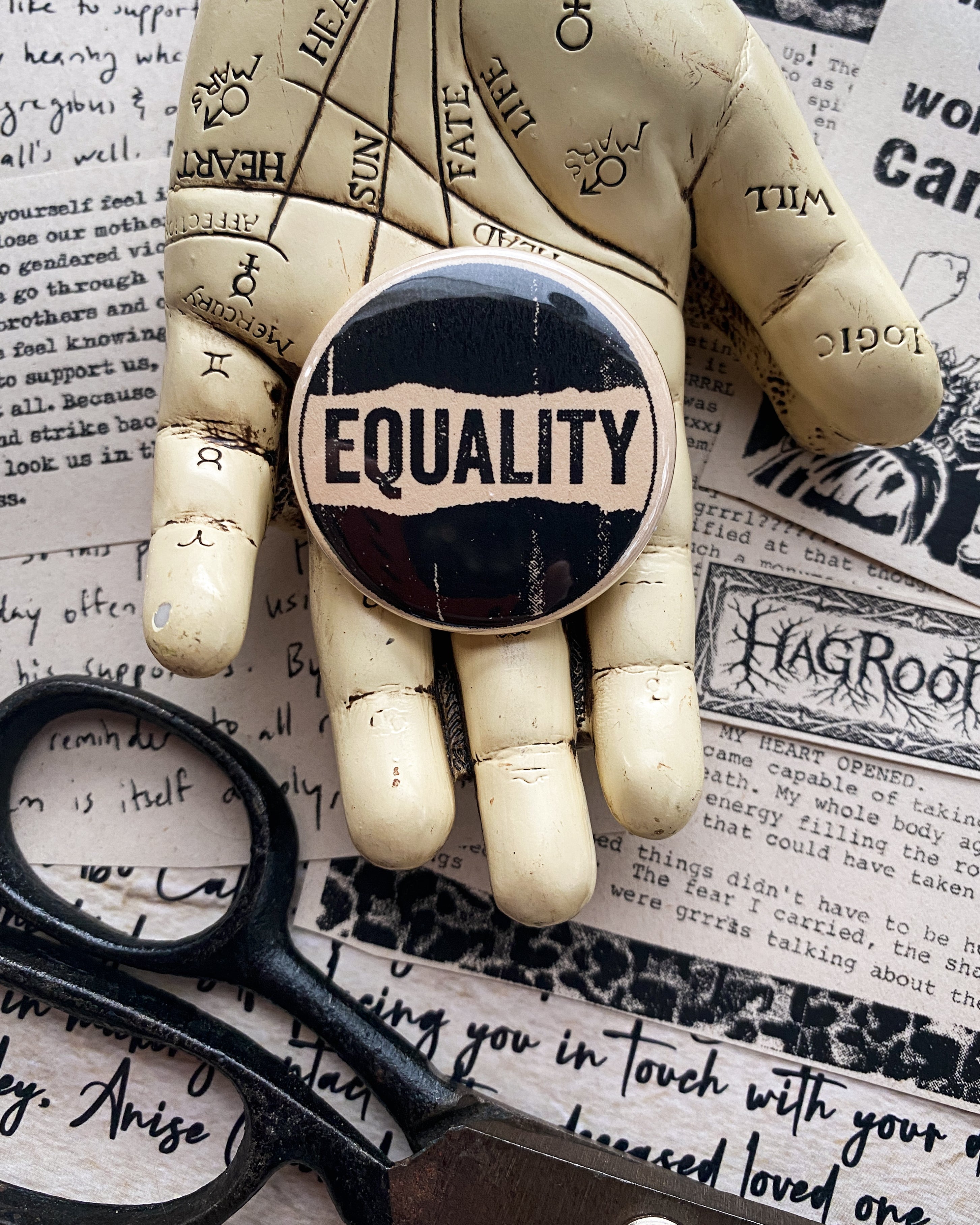 Equality - Hand Pressed Button/Pin - 1.5"