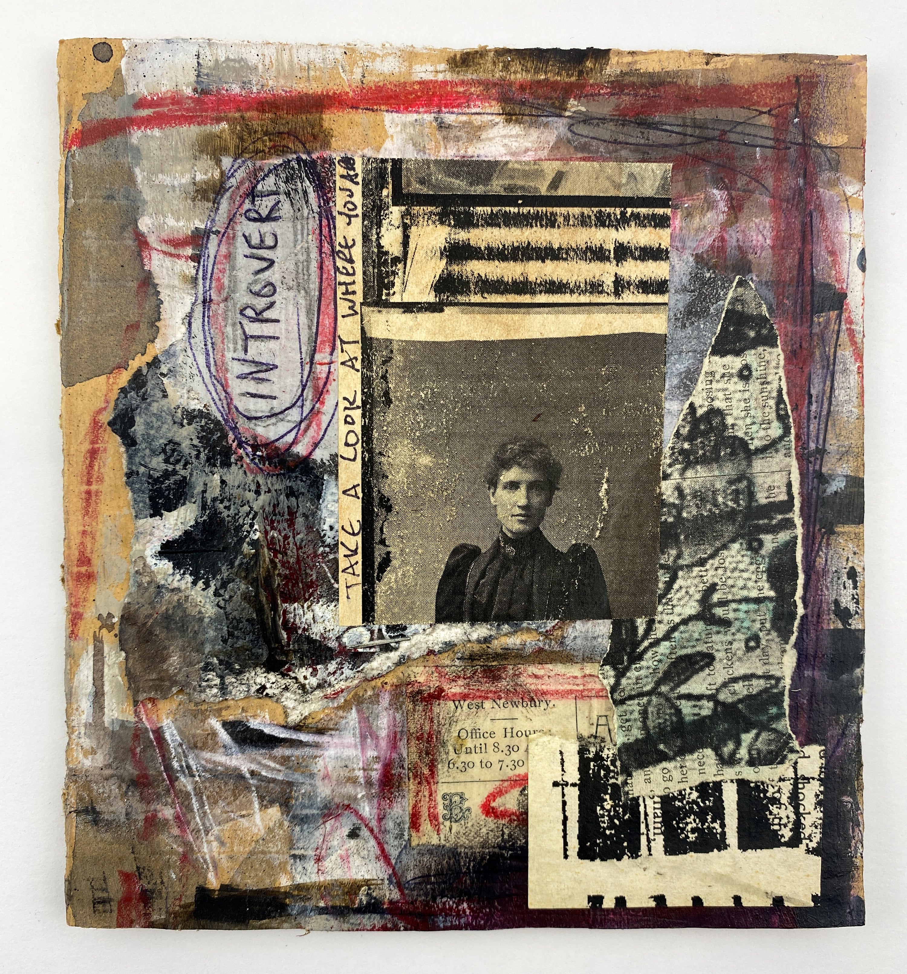 Introvert - Original Mixed Media Collage