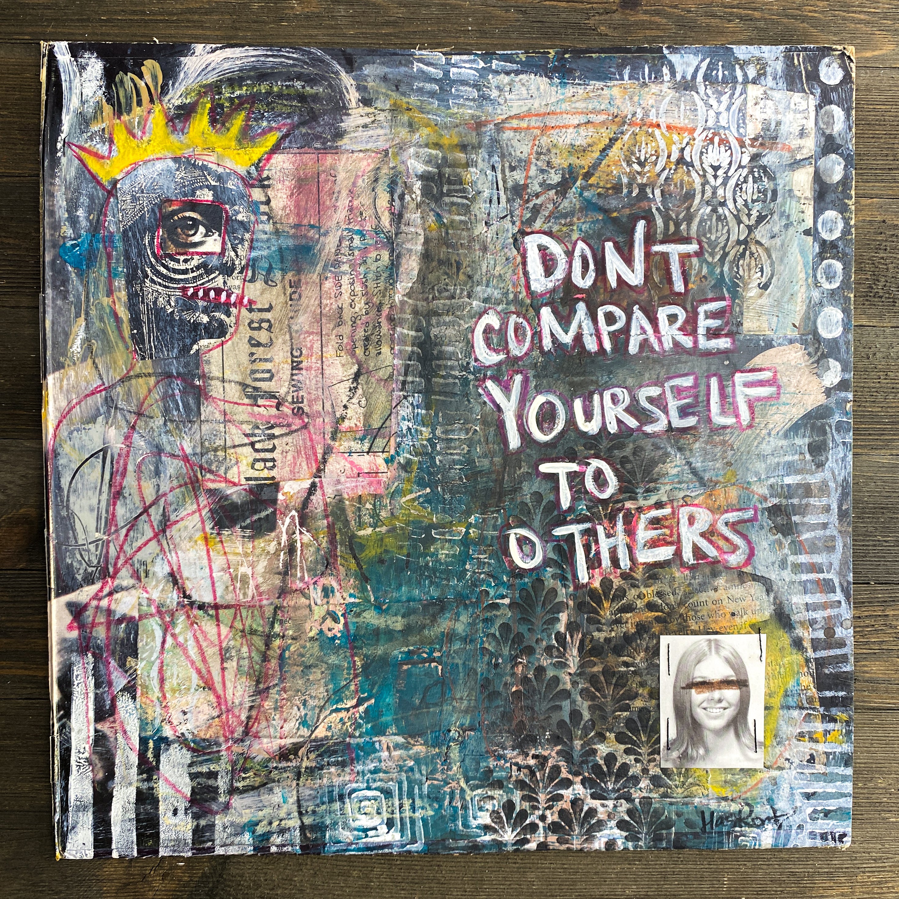 Comparison - Original Mixed Media Collage